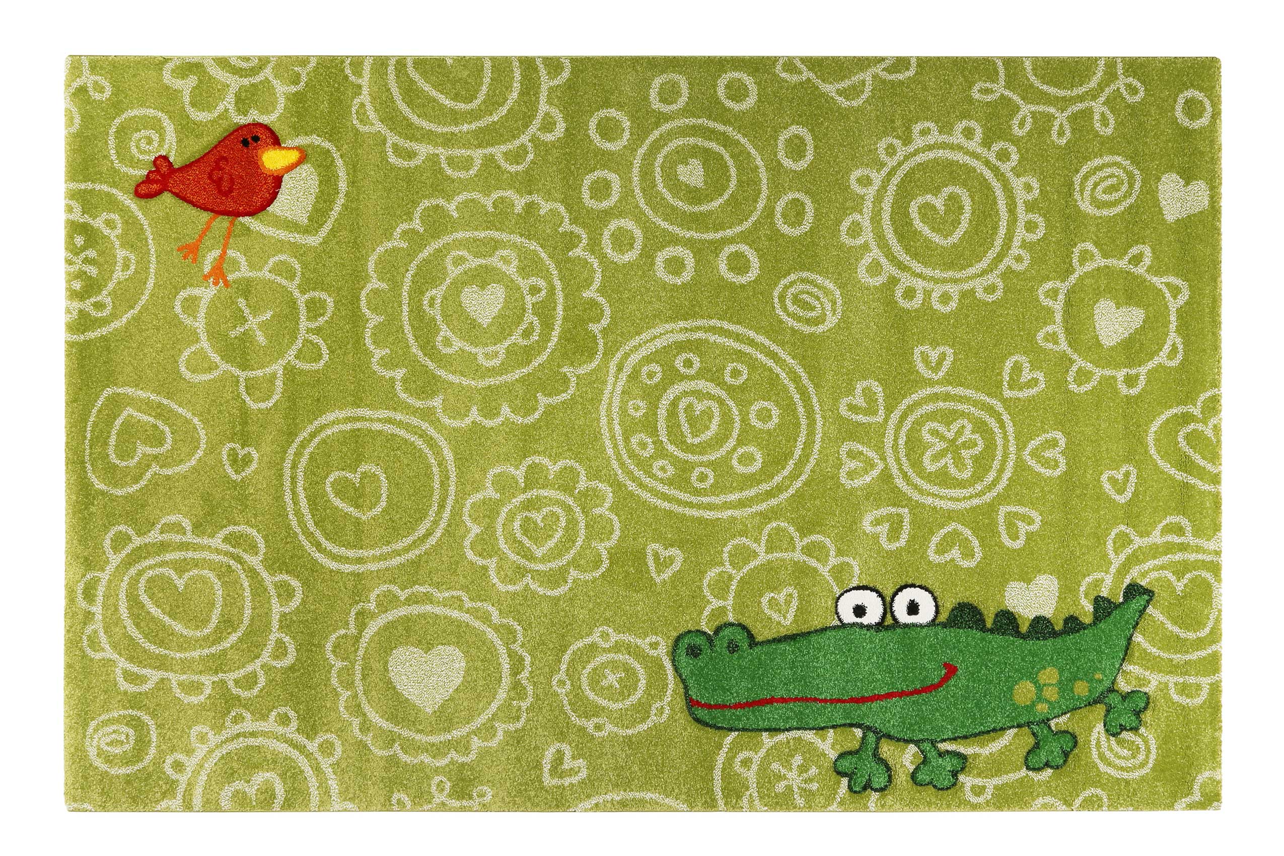 Sigikid Kinderteppich grün "Crocodile"