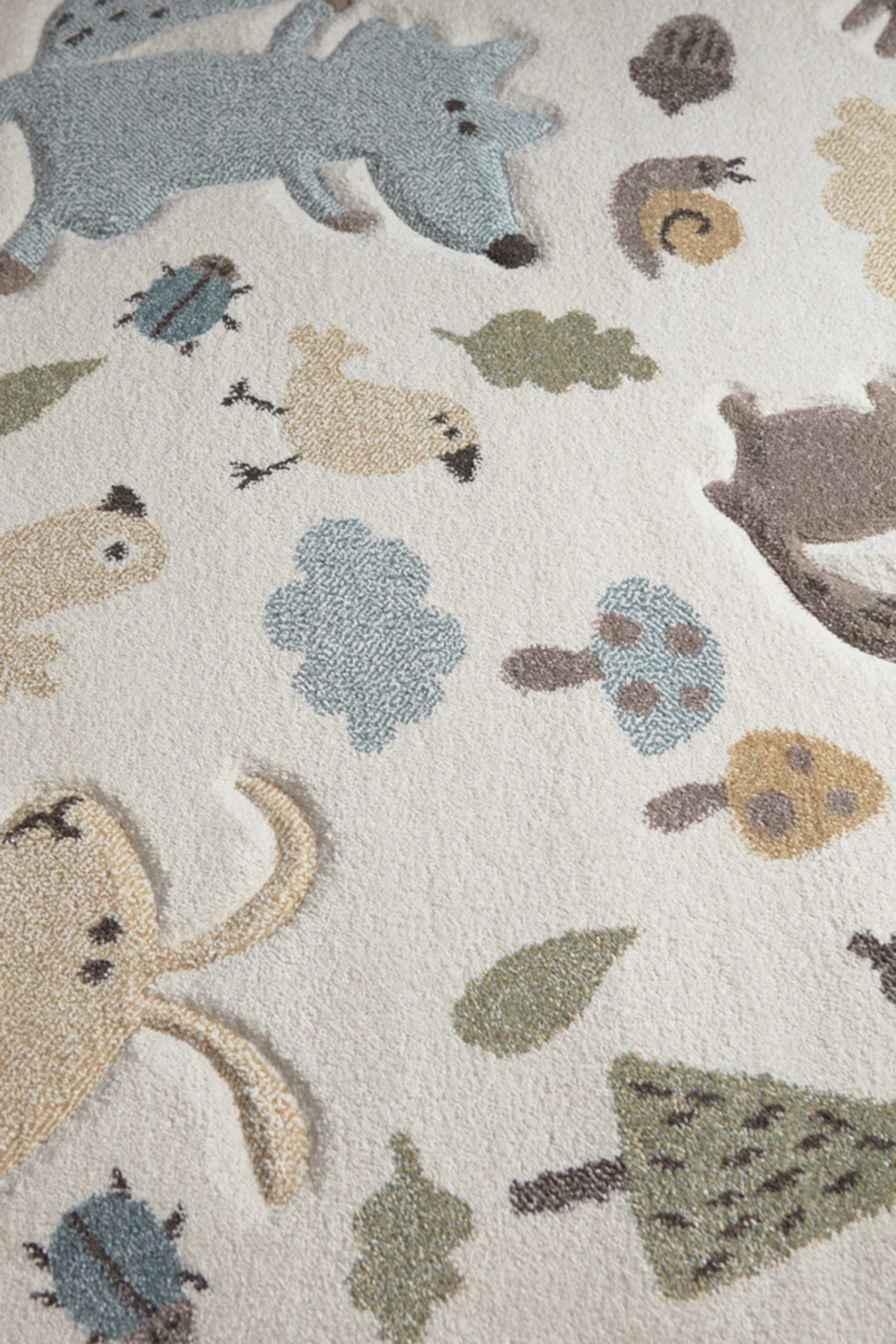 Kinderteppich beige blau "Forest" Sigikid