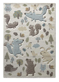 Kinderteppich beige blau "Forest" Sigikid