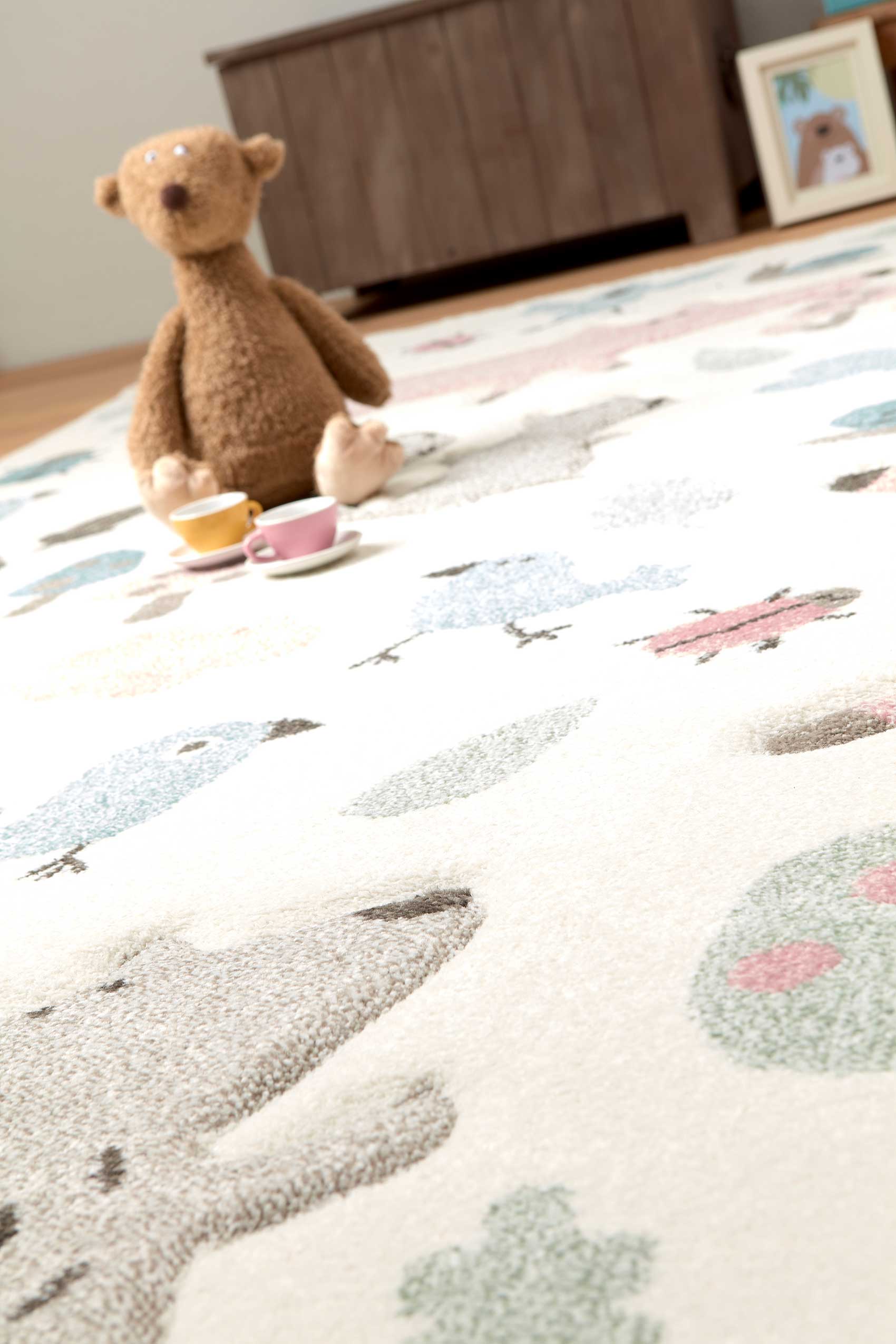 Kinderteppich beige rosa "Forest" Sigikid
