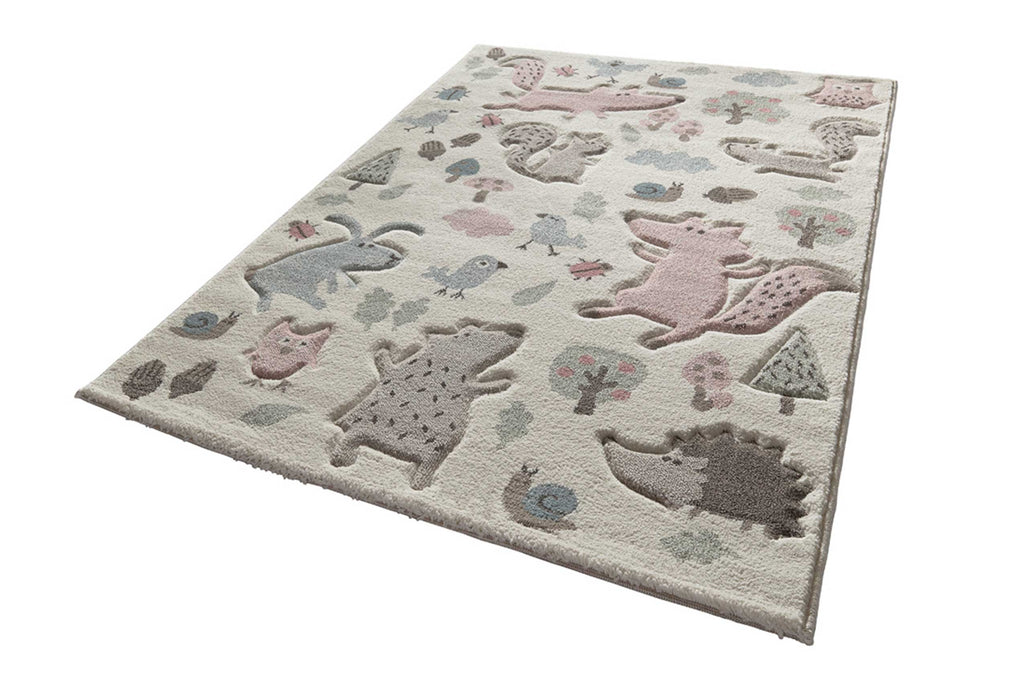 Kinderteppich beige rosa "Forest" Sigikid