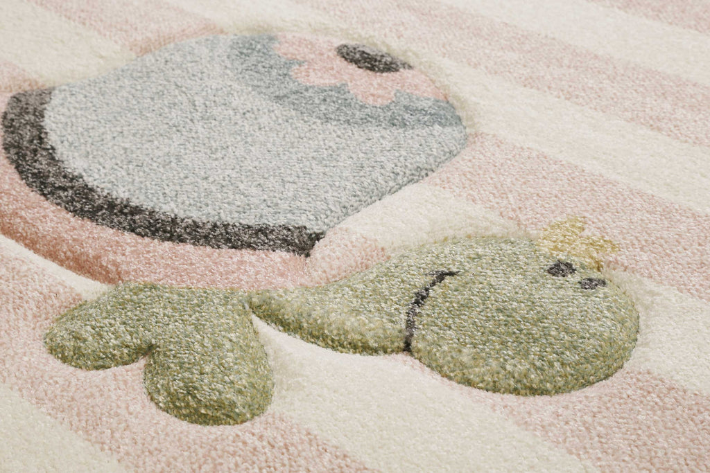 Kinderteppich rosa grau beige "Happy Friends"  Sigikid