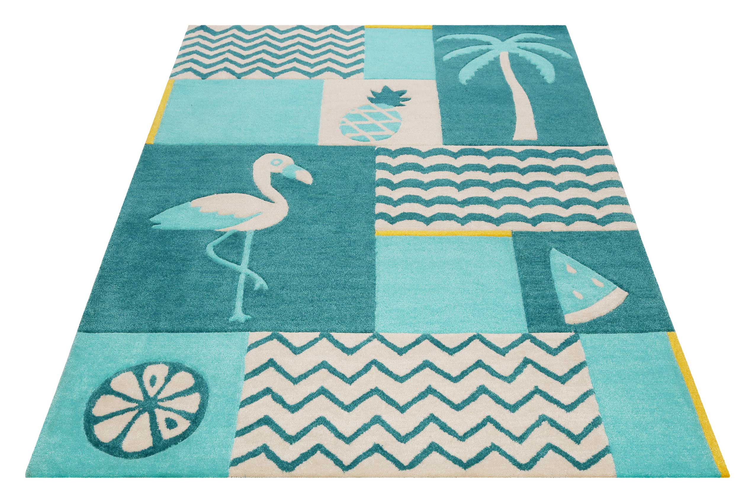 Kinderteppich Türkis "Fruity Flamingo" Smart Kids