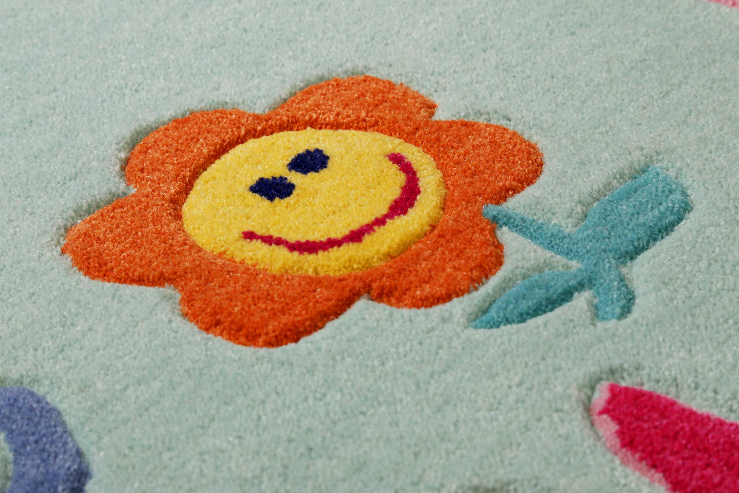Kinderteppich Türkis "Happy me!" Smart Kids