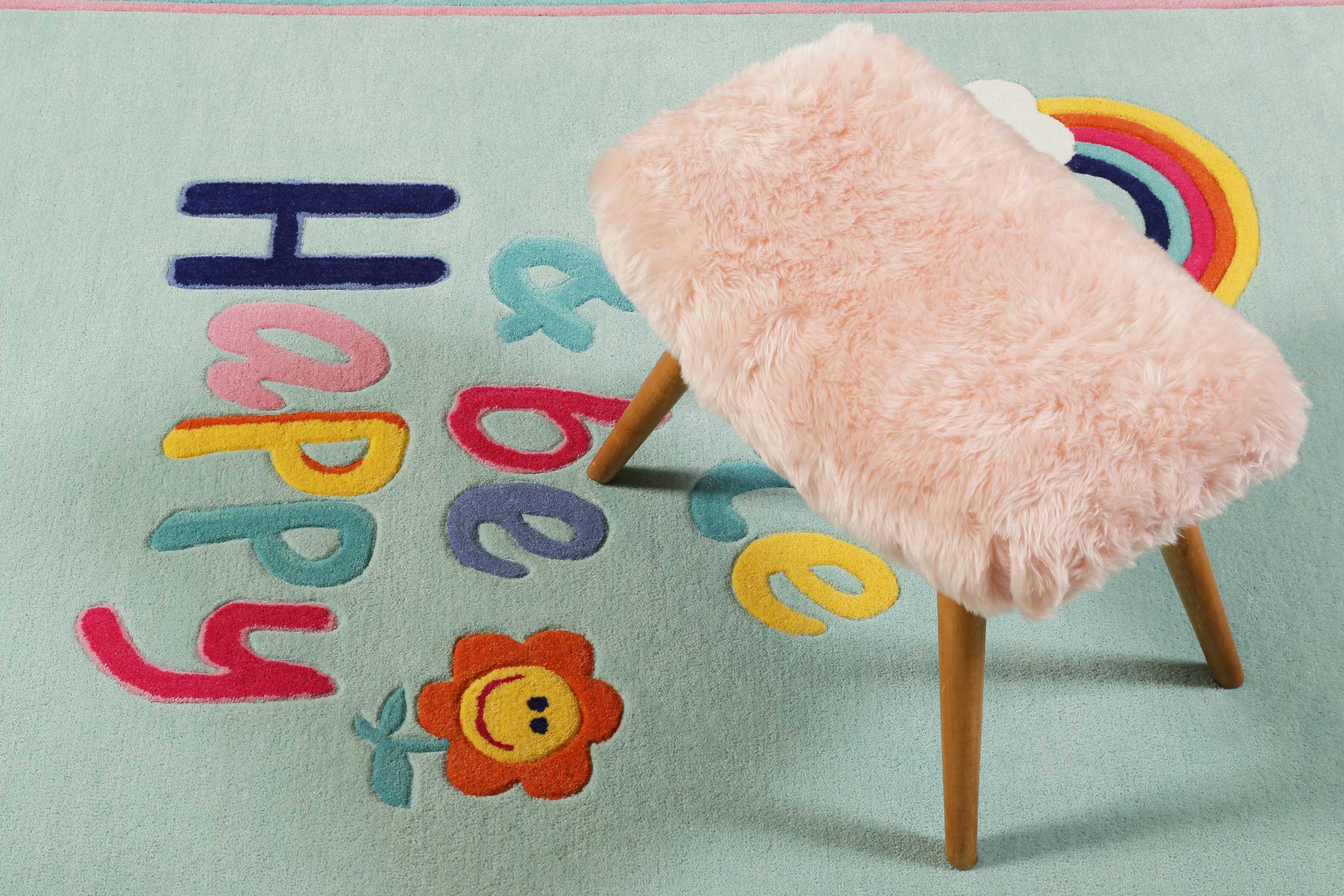 Kinderteppich Türkis "Happy me!" Smart Kids