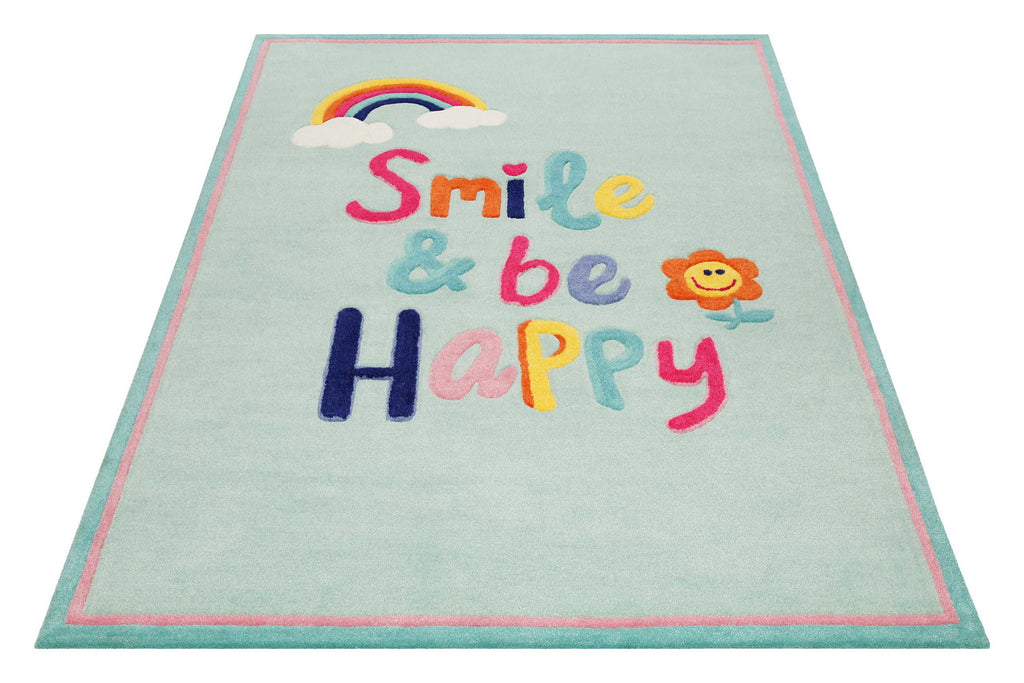 Kinderteppich Türkis "Happy me!" Smart Kids