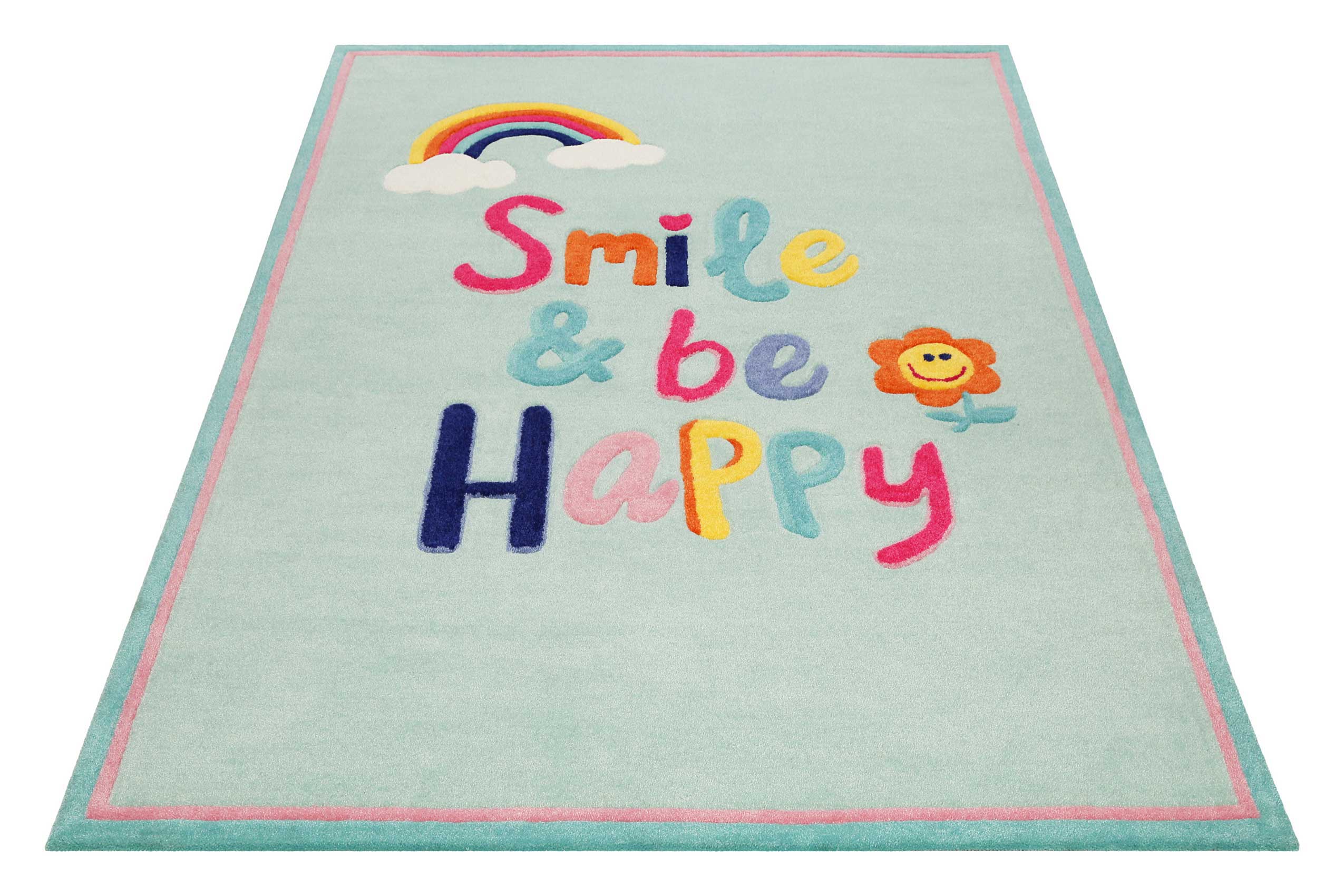 Kinderteppich Türkis "Happy me!" Smart Kids