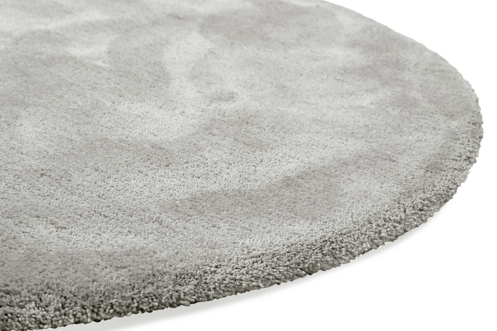 Teppich Rund Hellgrau Hochflor "Emilia" WECONhome Basics