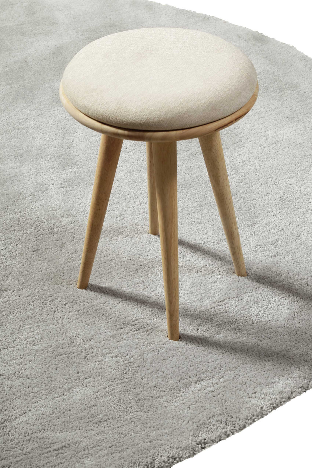 Teppich Rund Hellgrau Hochflor "Emilia" WECONhome Basics