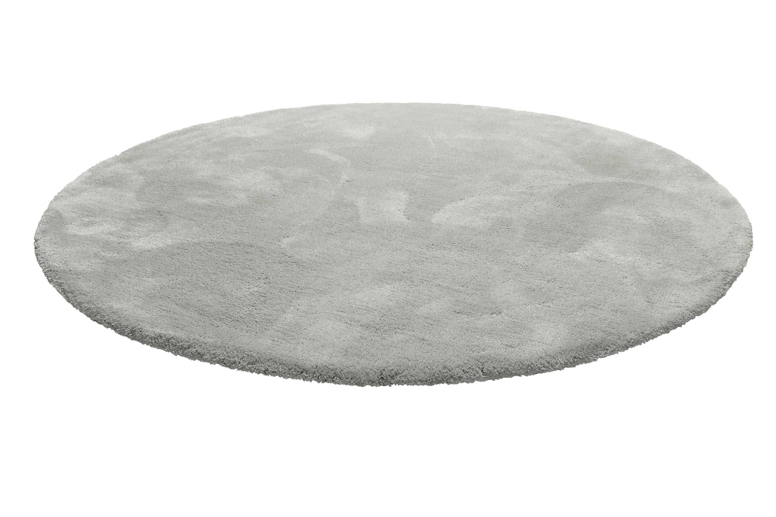 Teppich Rund Hellgrau Hochflor "Emilia" WECONhome Basics