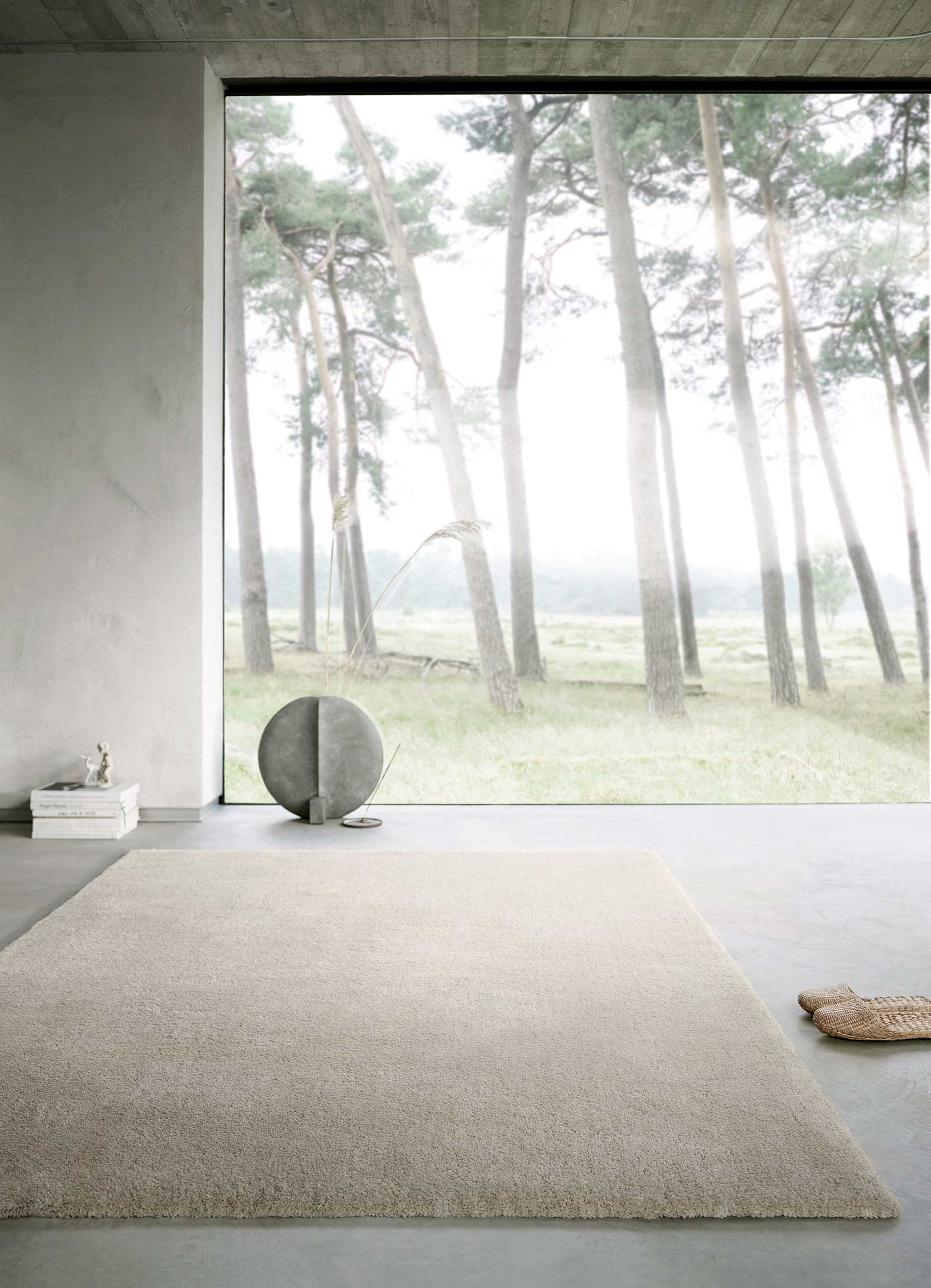 Teppich Beige Grau Hochflor "Emilia" WECONhome Basics