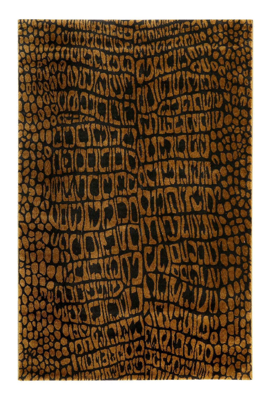 Teppich Animal Print Messing Braun "Croco" WECONhome
