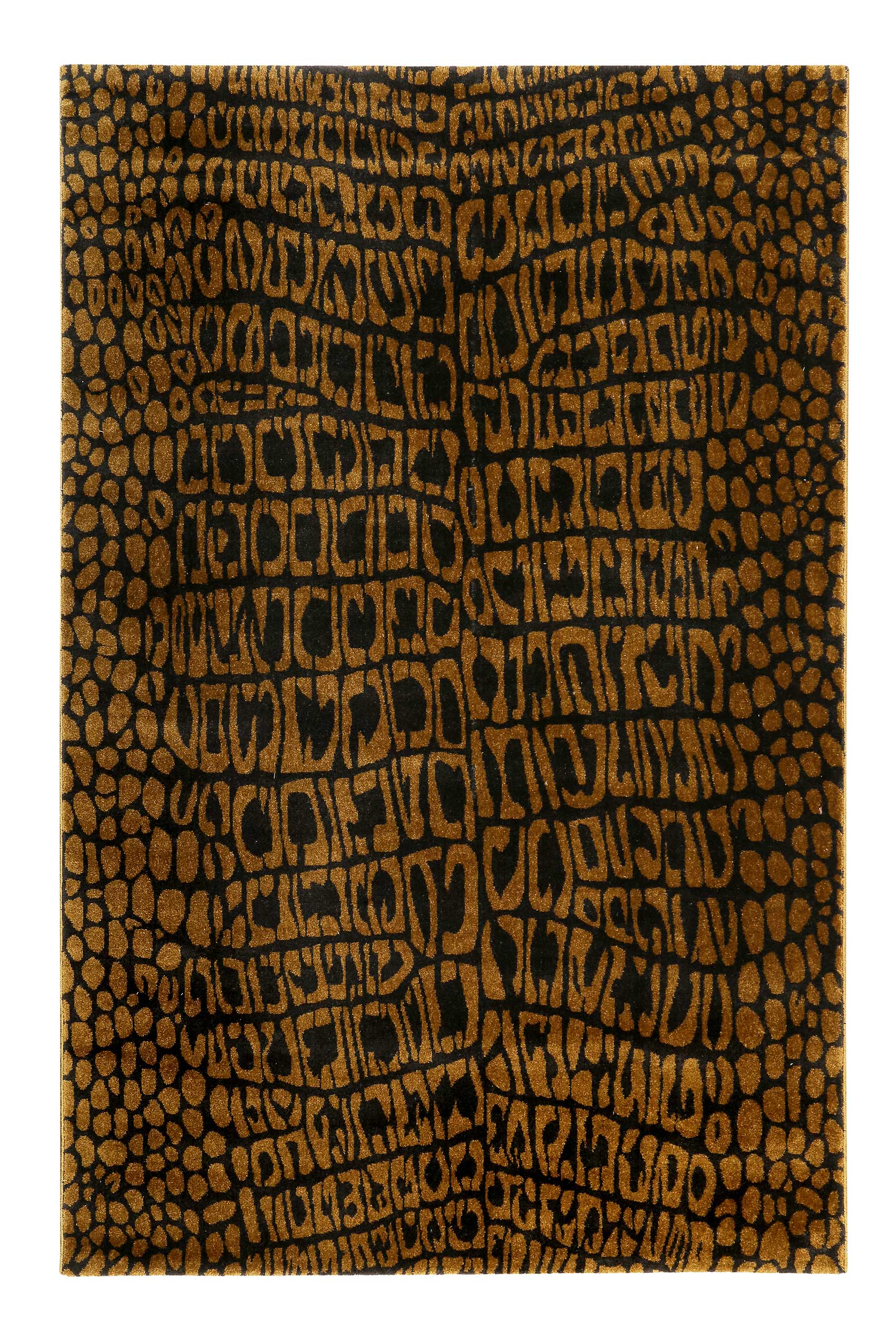 Teppich Animal Print Messing Braun "Croco" WECONhome