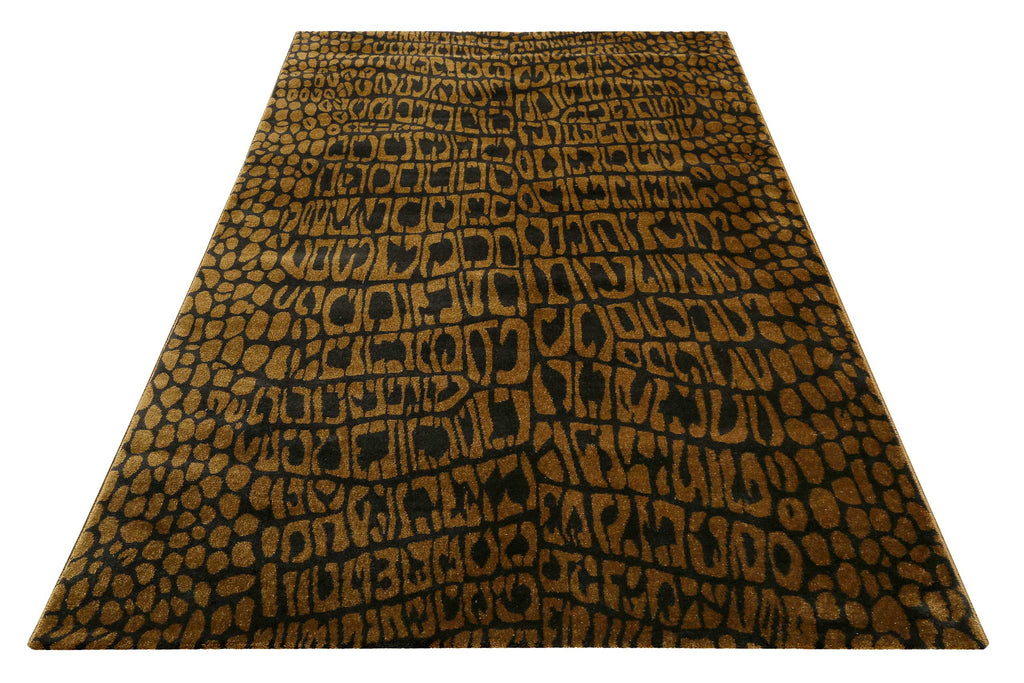 Teppich Animal Print Messing Braun "Croco" WECONhome