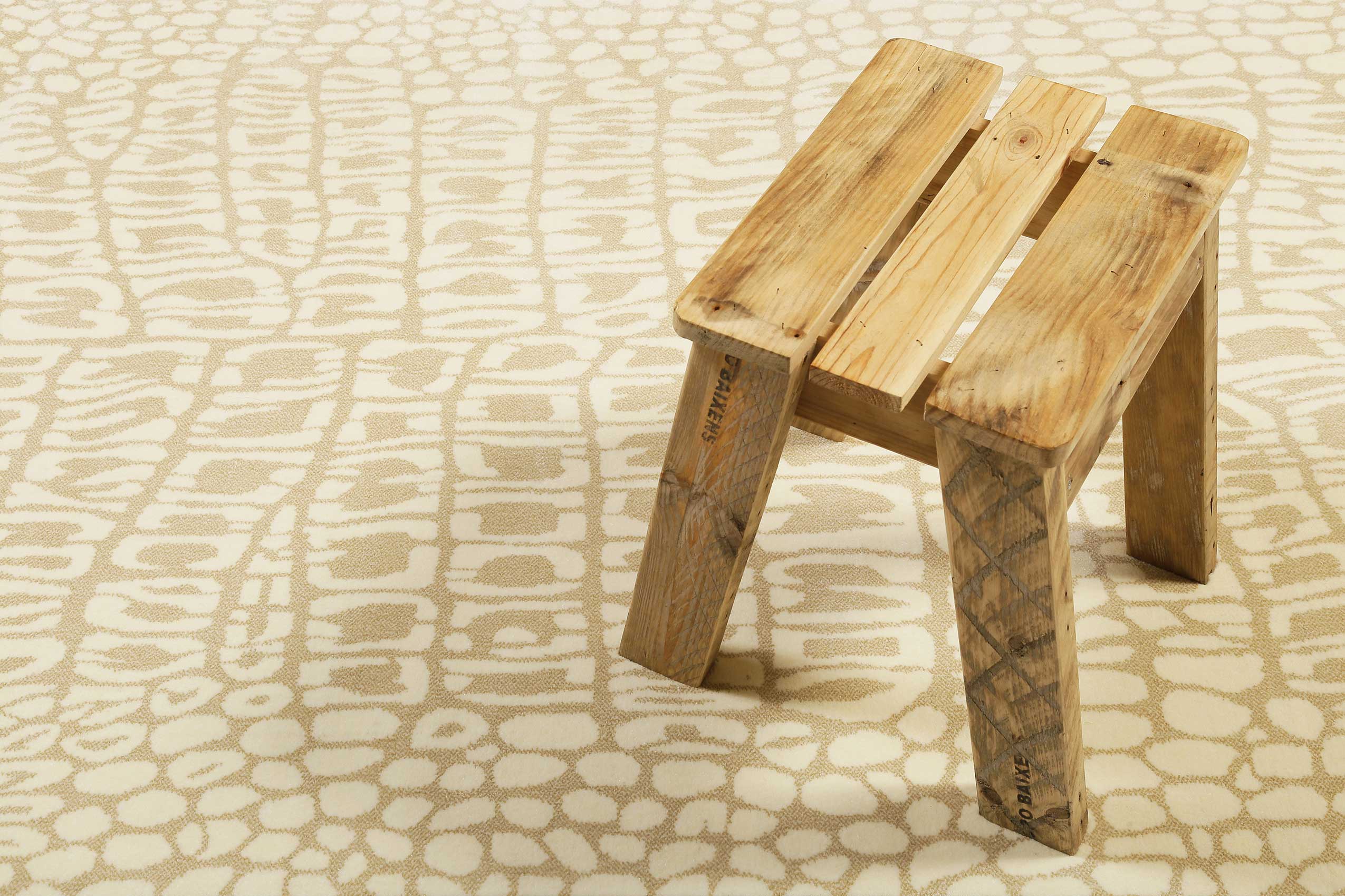 Teppich Animal Print Creme Beige "Croco" WECONhome