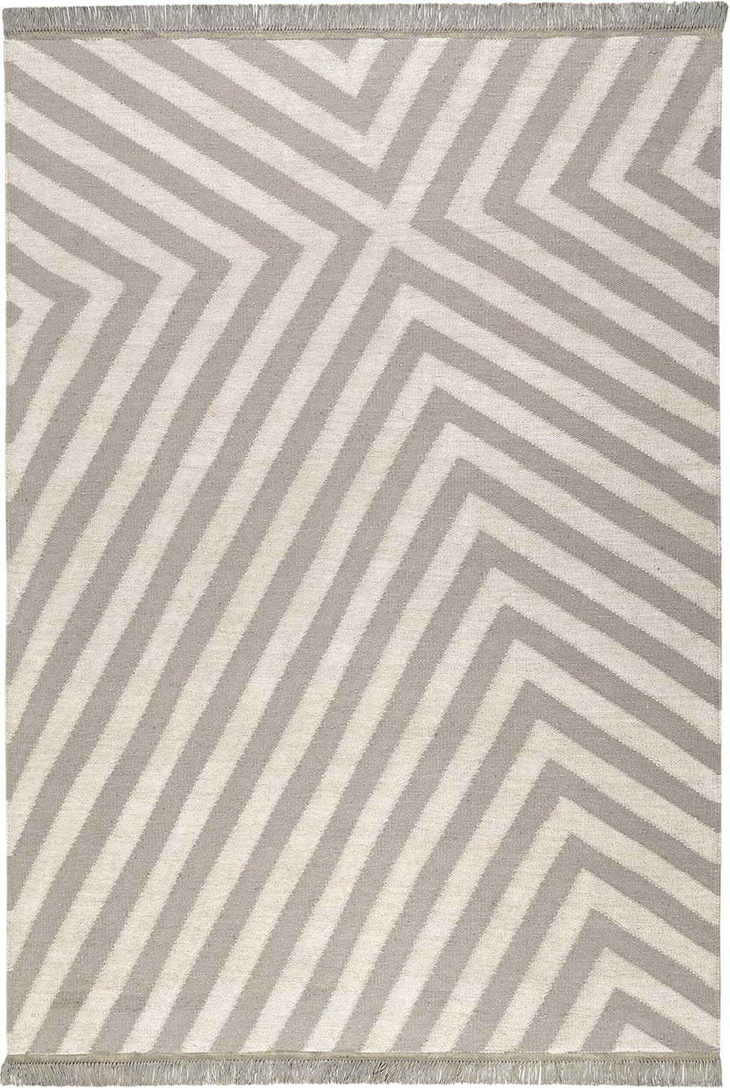 Kelim Teppich Beige Taupe aus Naturfaser "Edgy Corners" WECONhome
