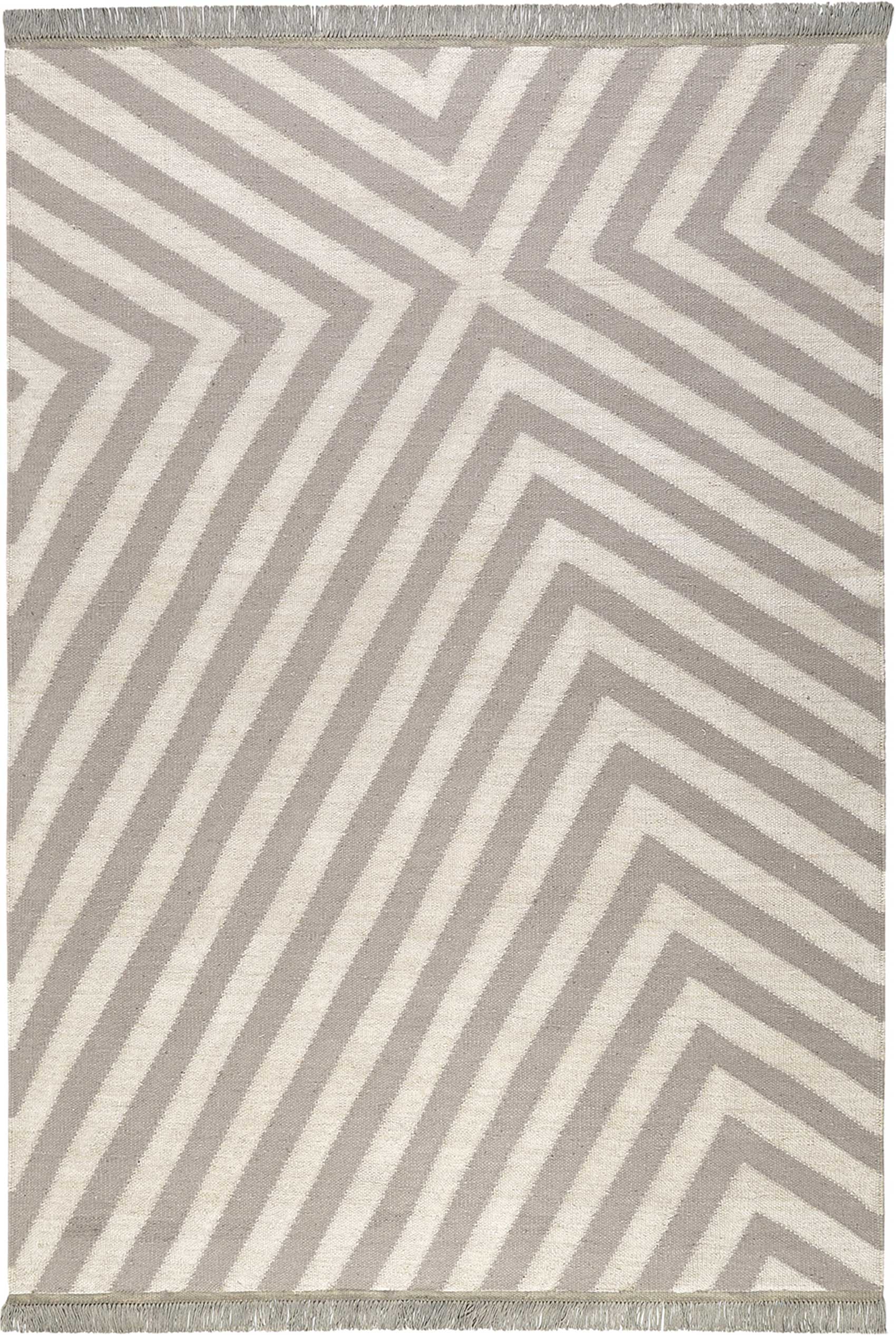 Kelim Teppich Beige Taupe aus Naturfaser "Edgy Corners" WECONhome