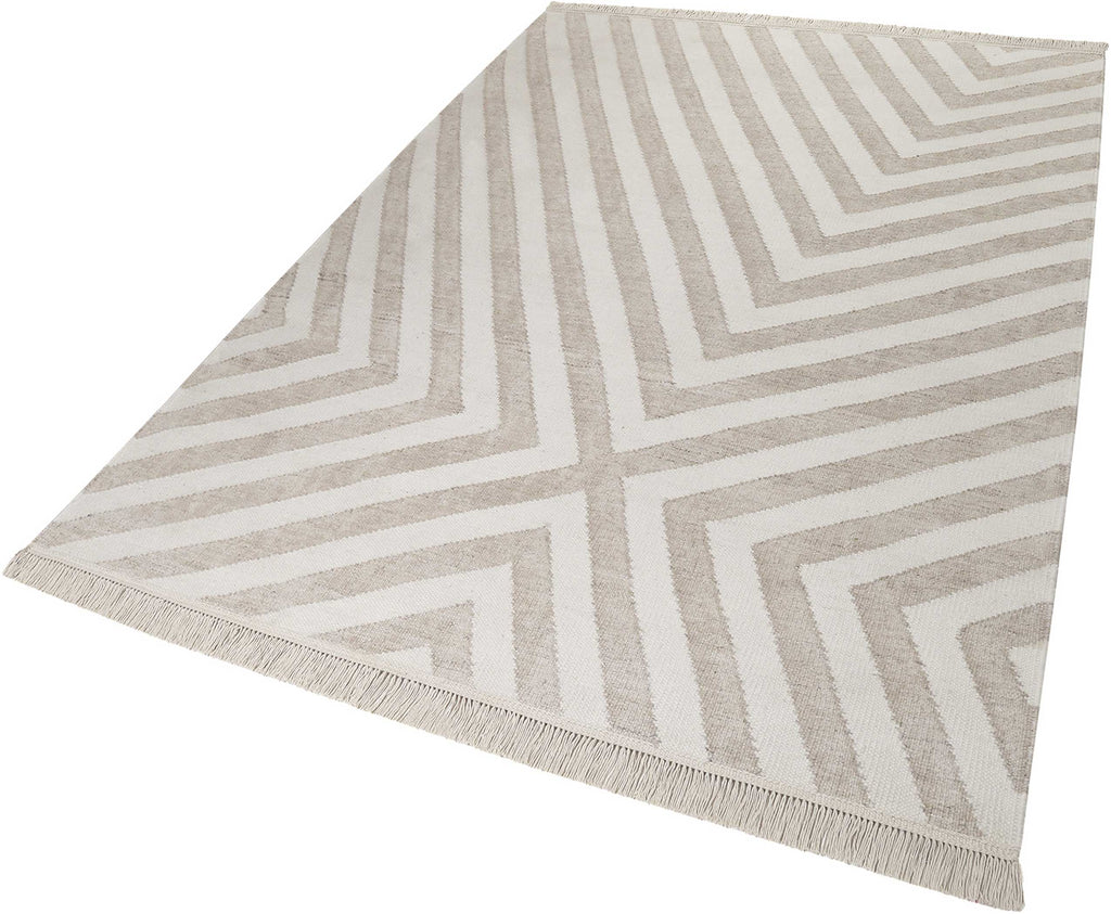 Kelim Teppich Beige aus Naturfaser "Edgy Corners" WECONhome