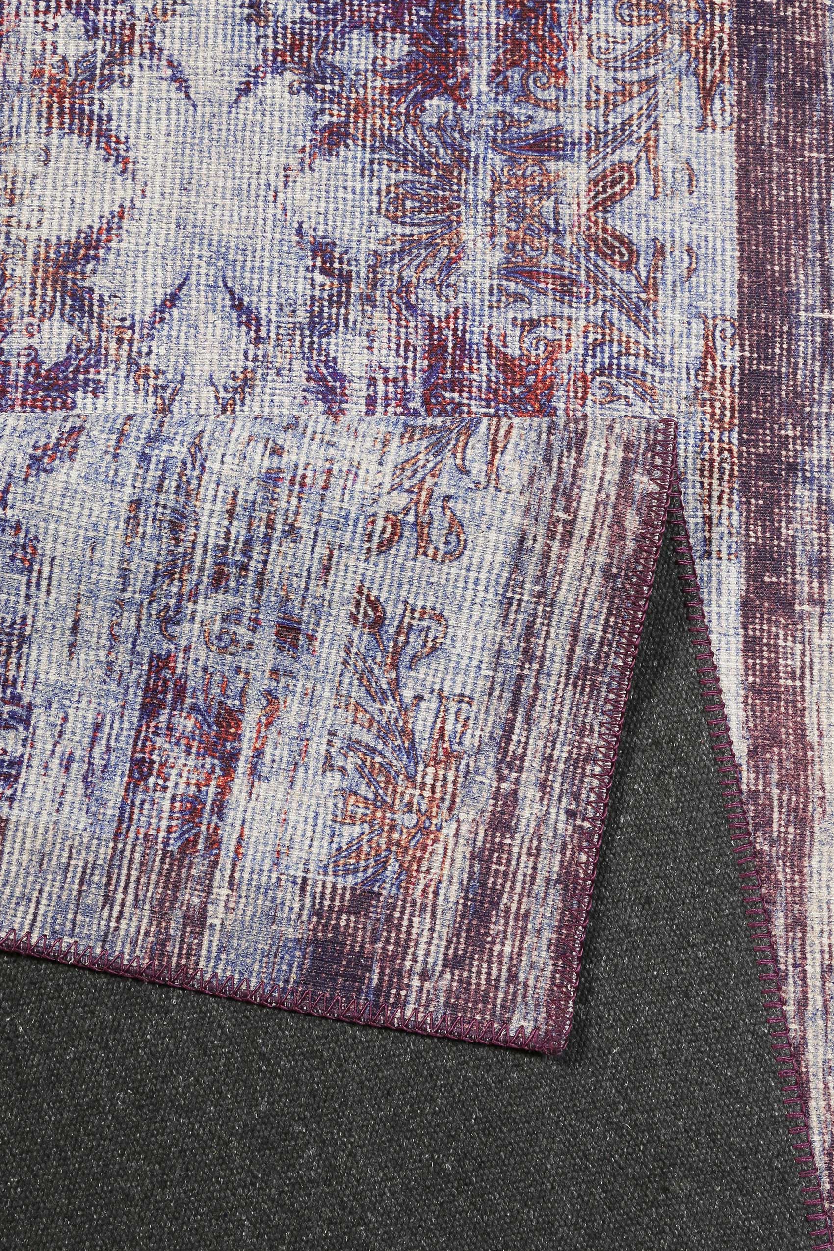 Teppich Vintage Grau Lila Blau Orange "Embrace" WECONhome