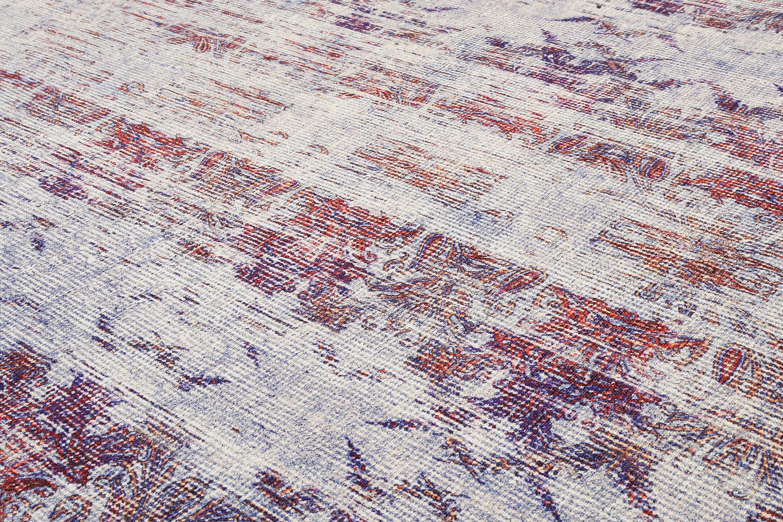 Teppich Vintage Grau Lila Blau Orange "Embrace" WECONhome