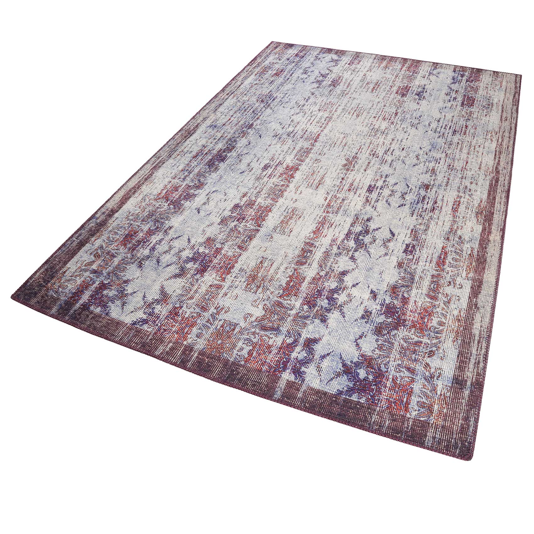 Teppich Vintage Grau Lila Blau Orange "Embrace" WECONhome