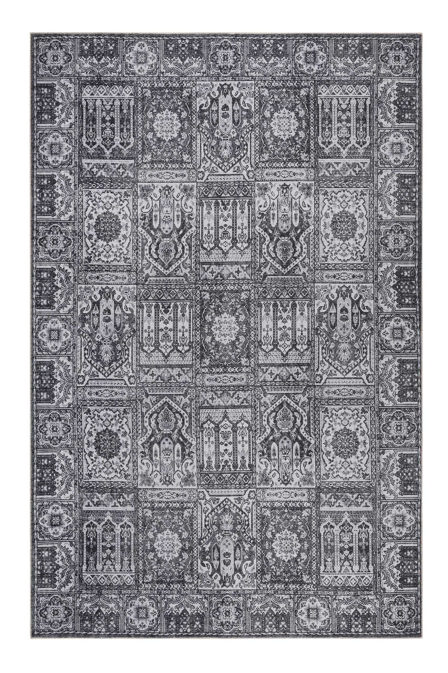 Vintage Teppich Grau Anthrazit Kurzflor "Fresh Bachtiar" WECONhome