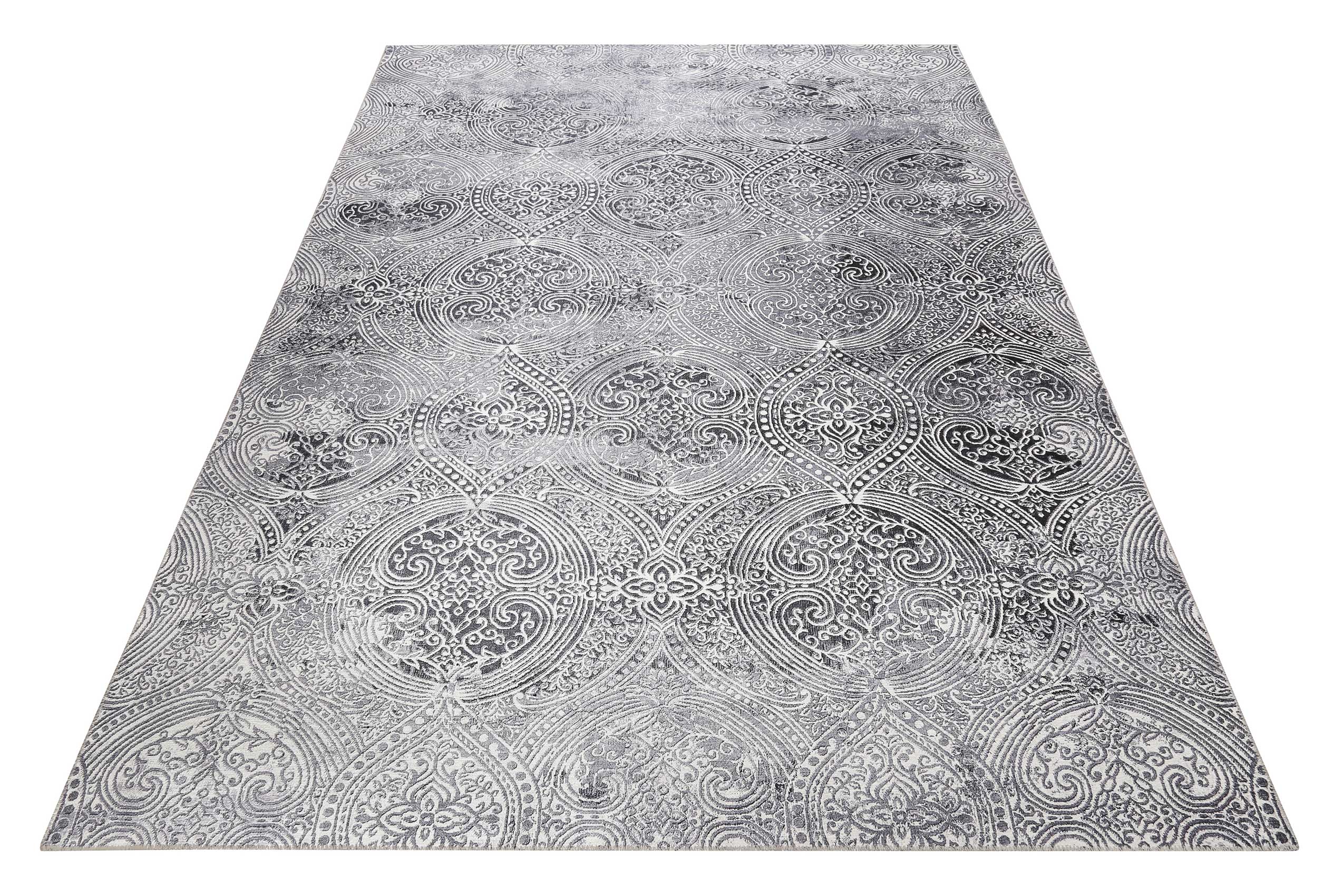 Vintage Teppich Grau Kurzflor "Grace" WECONhome