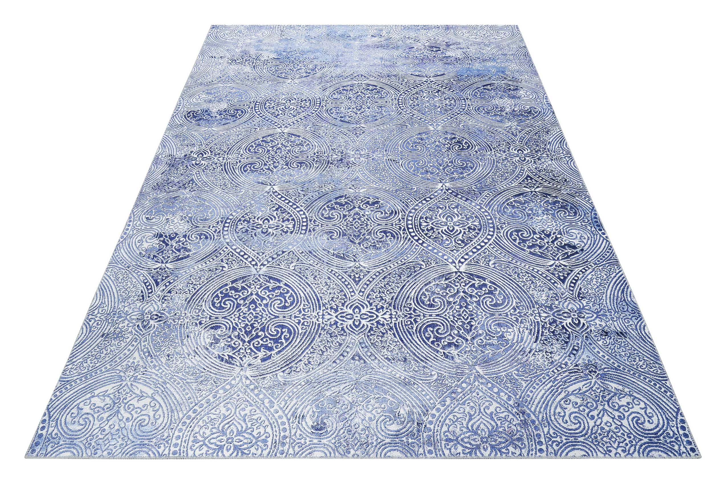 Vintage Teppich Blau Kurzflor "Grace" WECONhome
