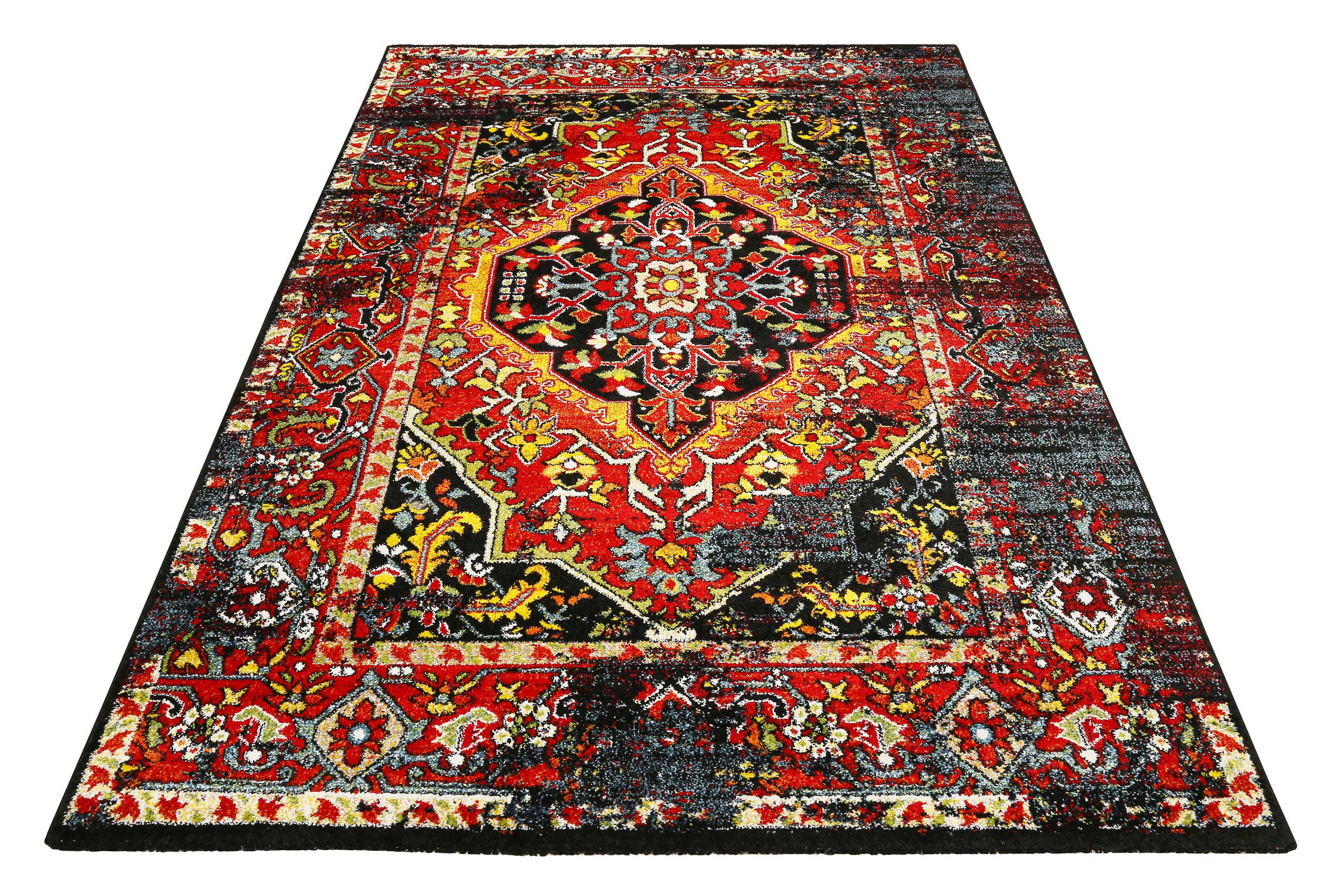 Teppich Blau Rot Kurzflor "Heritage" WECONhome