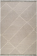 Kelim Teppich Grau Beige aus Naturfaser "Irregular Fields" WECONhome