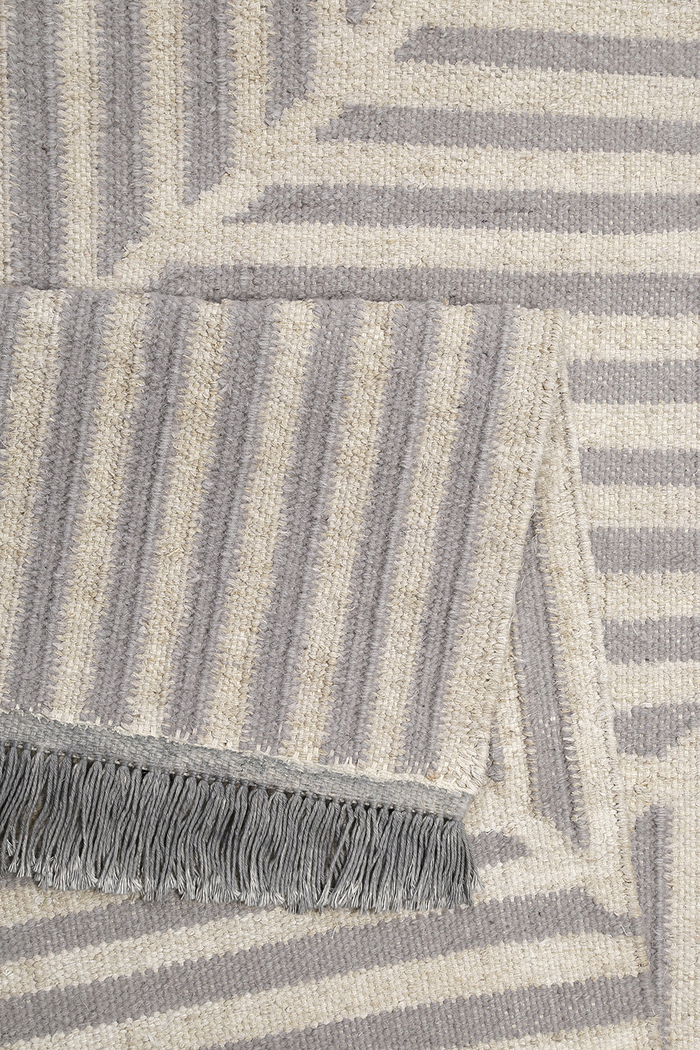 Kelim Teppich Grau Blau aus Naturfaser "Irregular Fields" WECONhome