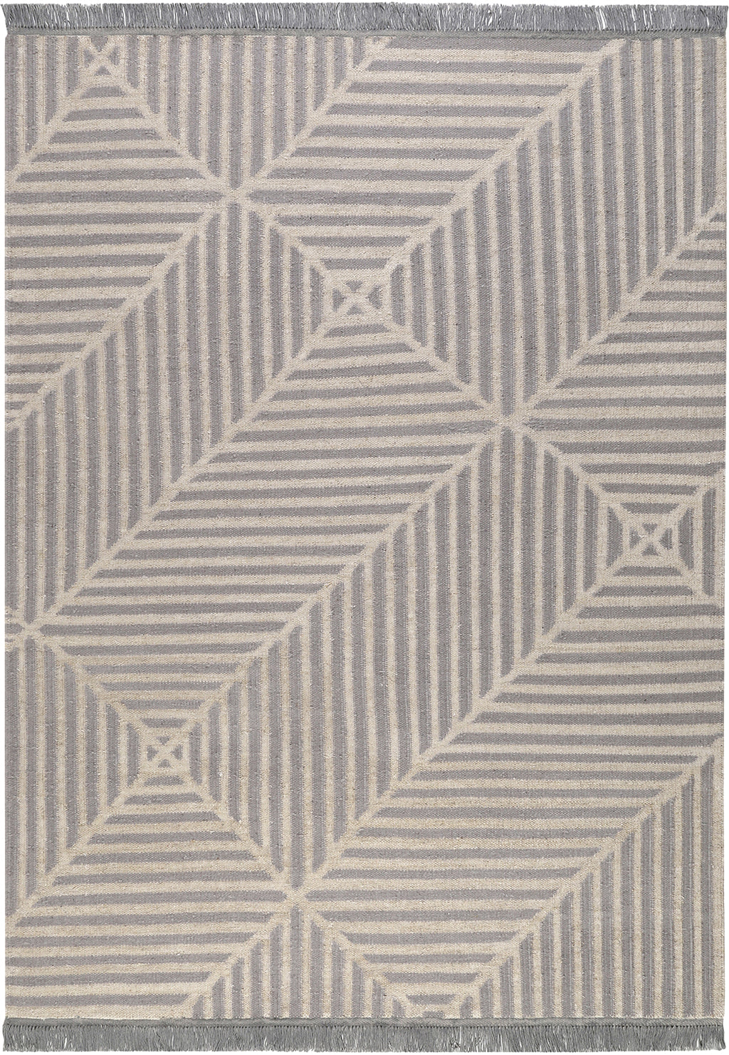 Kelim Teppich Grau Blau aus Naturfaser "Irregular Fields" WECONhome