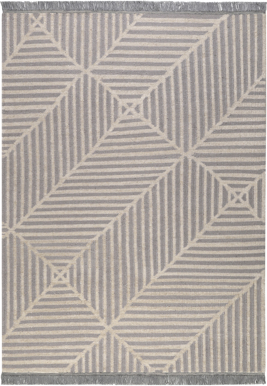 Kelim Teppich Grau Blau aus Naturfaser "Irregular Fields" WECONhome