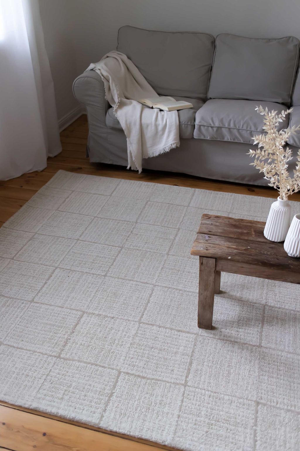 Teppich Creme Beige aus Naturfaser "Lasse" WECONhome