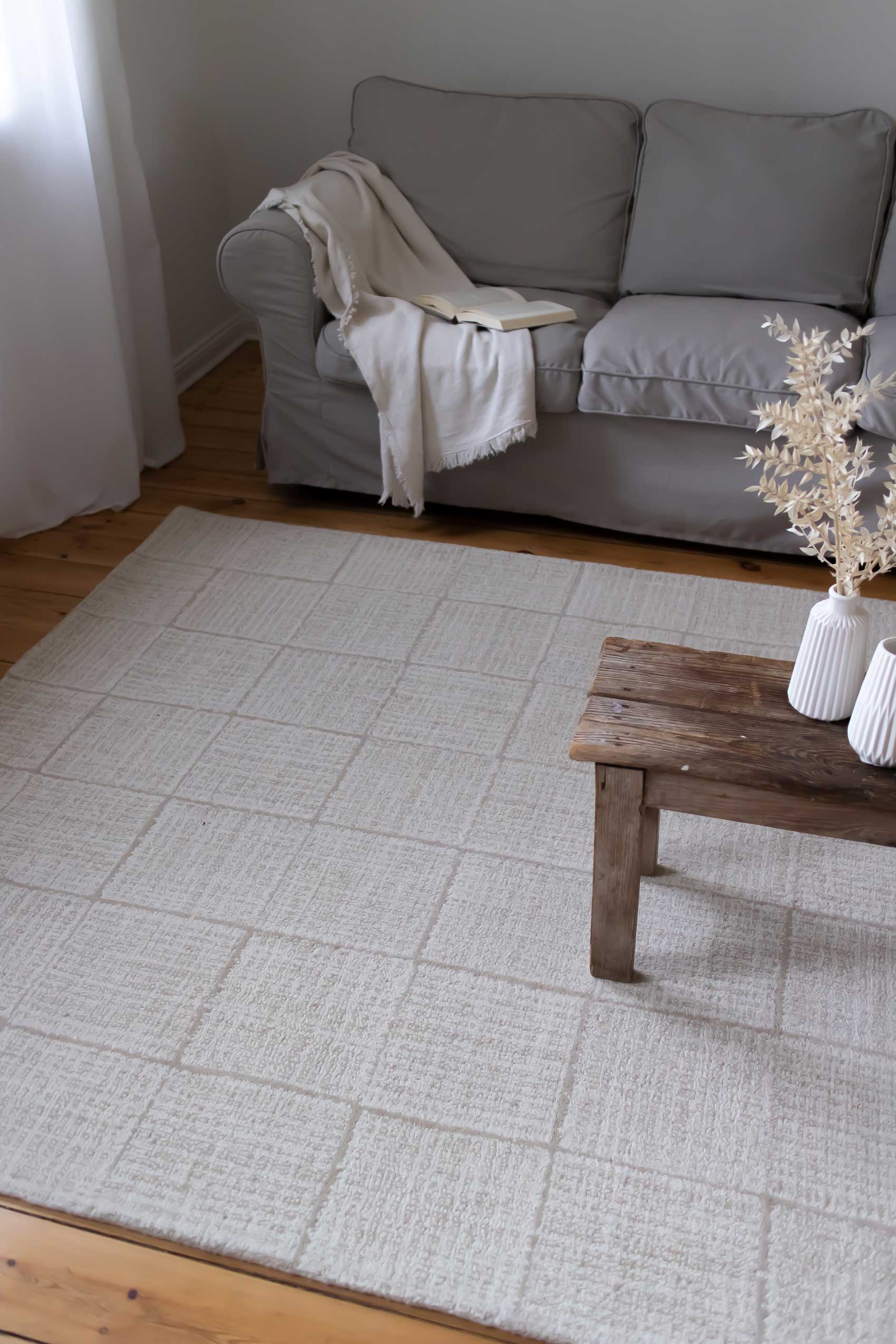 Teppich Creme Beige aus Naturfaser "Lasse" WECONhome
