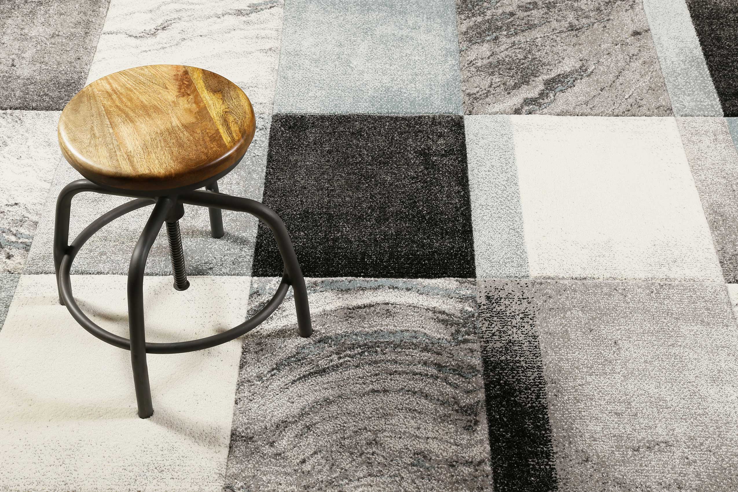 Teppich Kurzflor Grau Silber Blau "Mirage" WECONhome