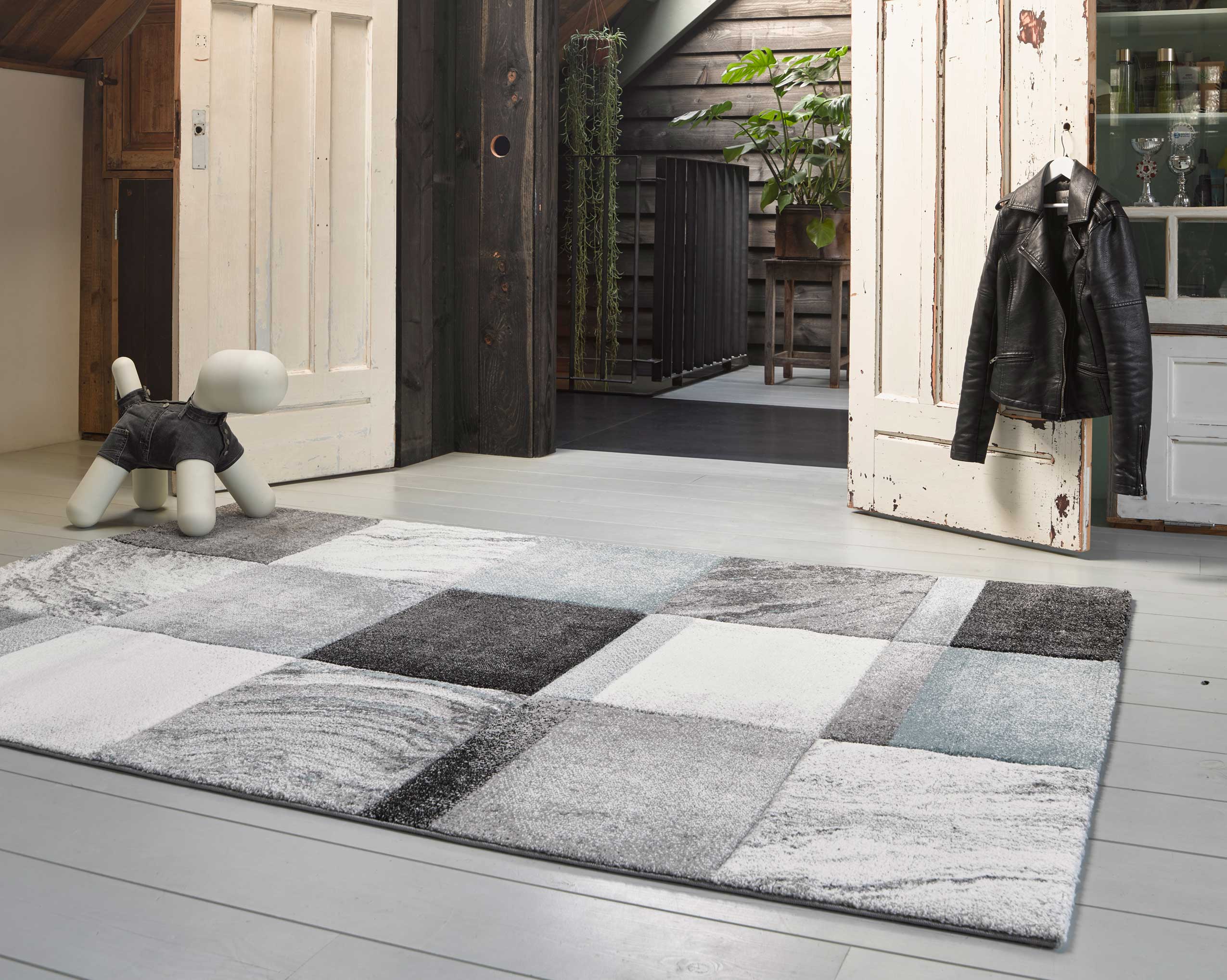 Teppich Kurzflor Grau Silber Blau "Mirage" WECONhome