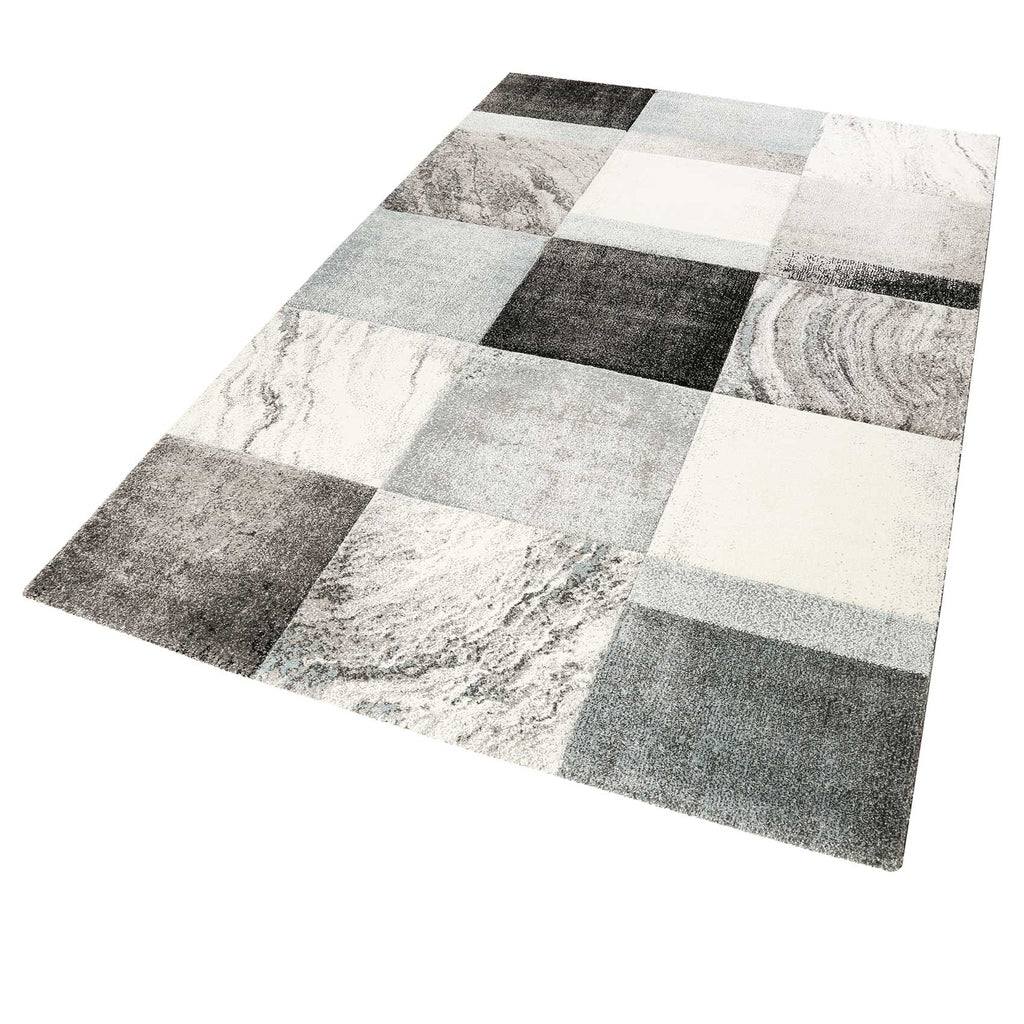 Teppich Kurzflor Grau Silber Blau "Mirage" WECONhome