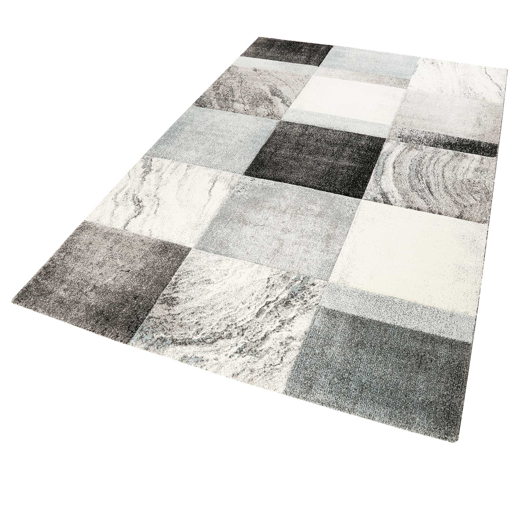 Teppich Kurzflor Grau Silber Blau "Mirage" WECONhome