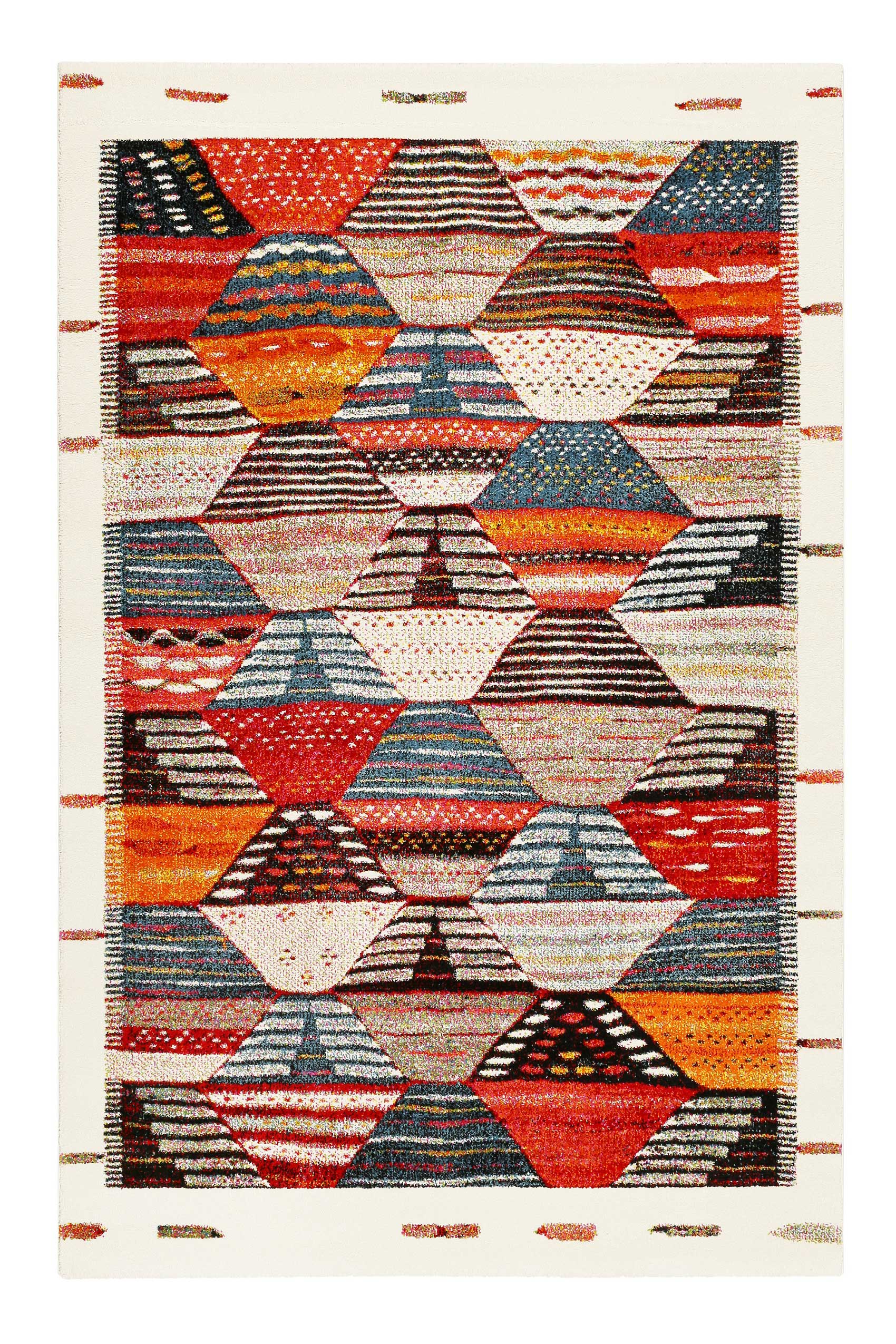 Teppich Orange Rot Beige Kurzflor "Modern Berber" WECONhome