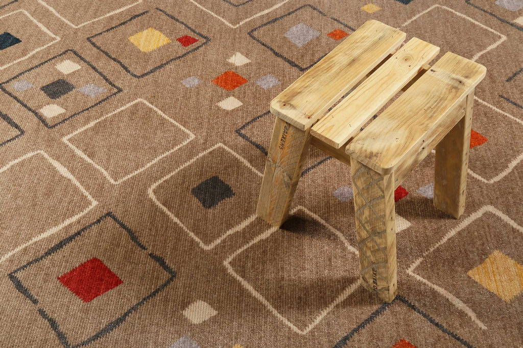 Teppich Sand Braun Bunt Kurzflor B-Ware "Mont Royal" WECONhome
