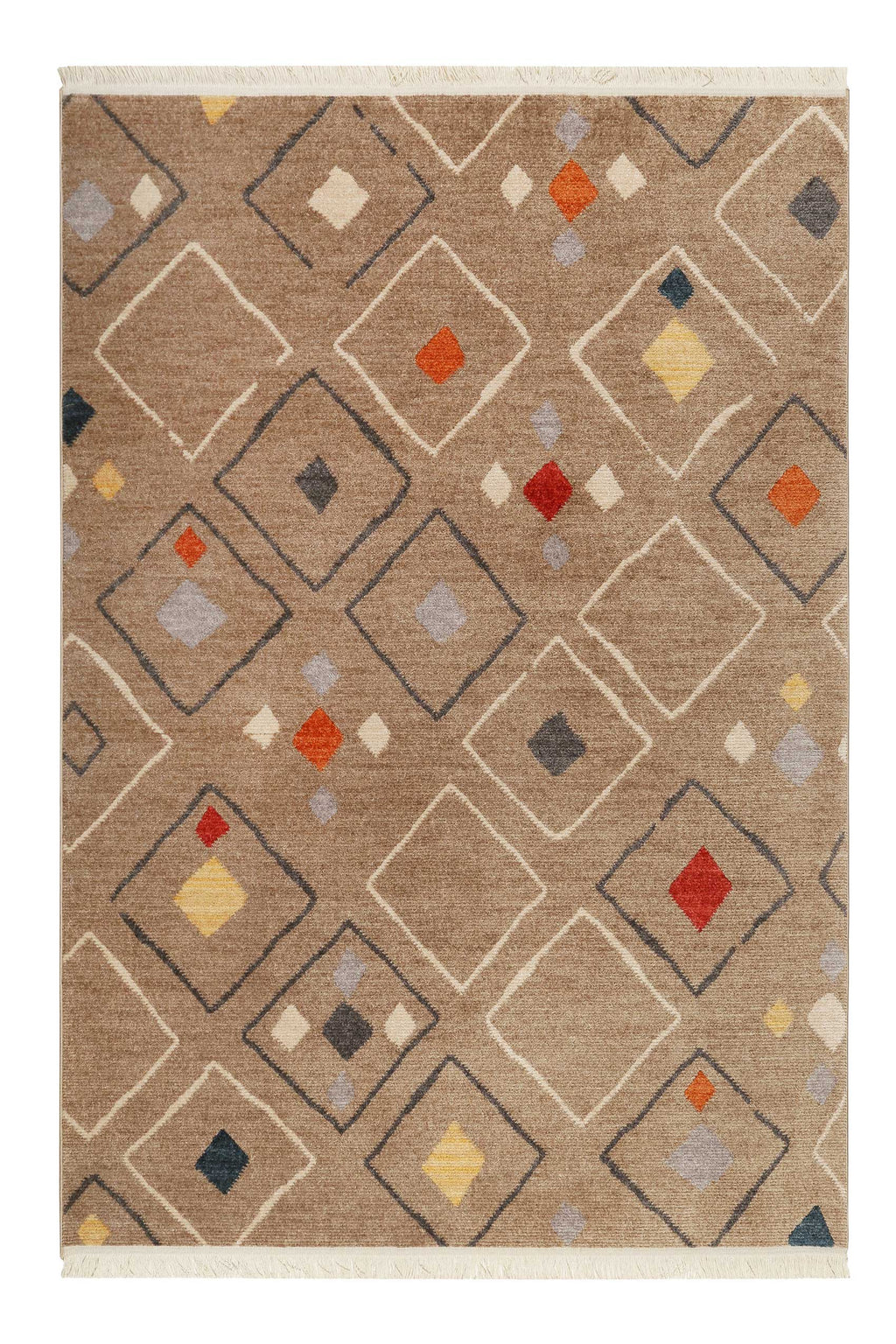 Teppich Sand Braun Bunt Kurzflor B-Ware "Mont Royal" WECONhome