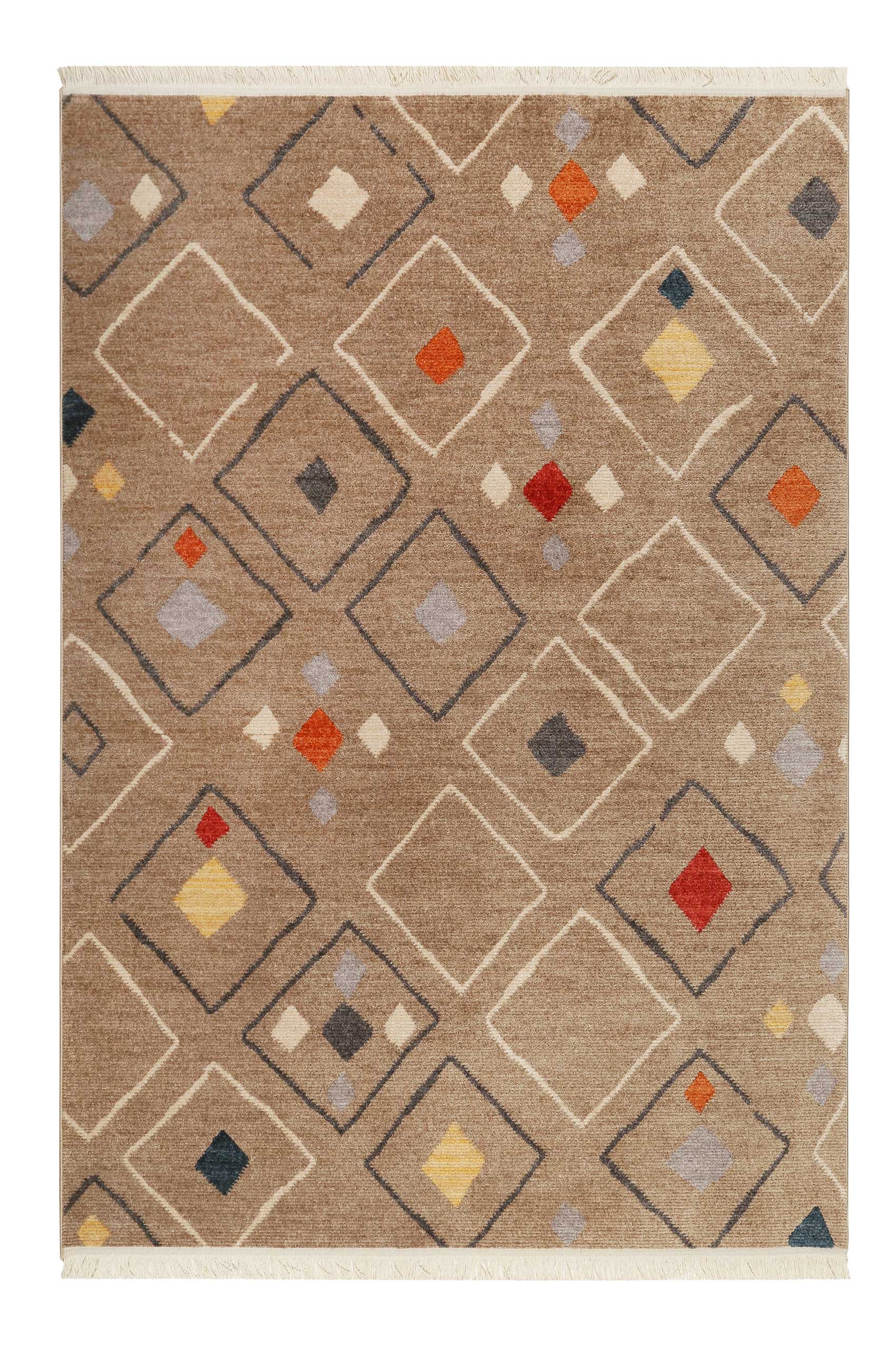 Teppich Sand Braun Bunt Kurzflor B-Ware "Mont Royal" WECONhome