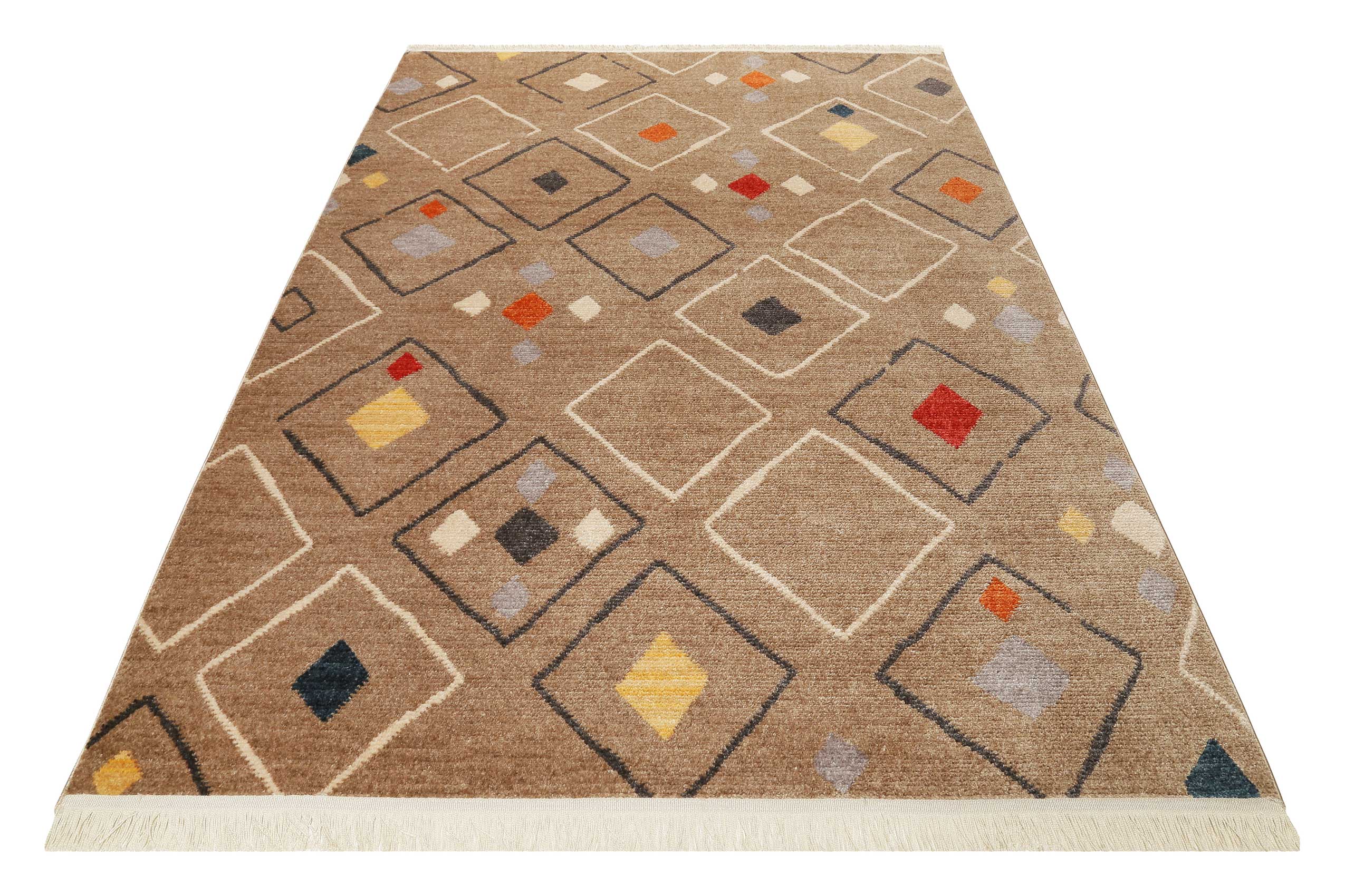 Teppich Sand Braun Bunt Kurzflor B-Ware "Mont Royal" WECONhome