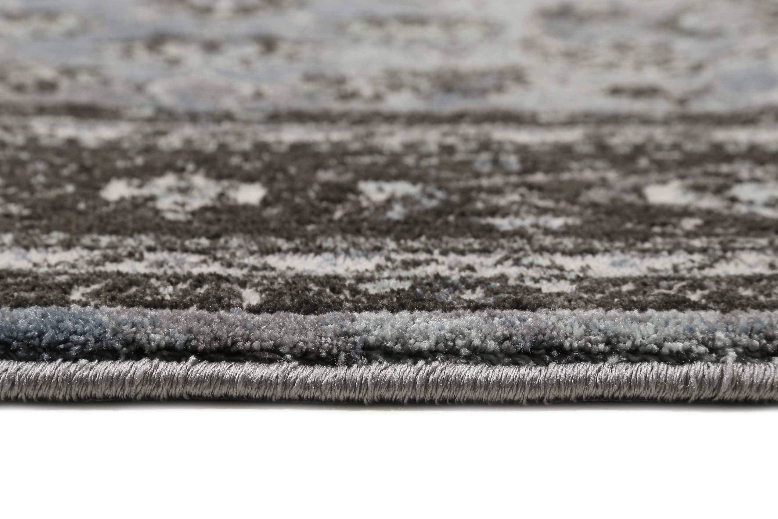Teppich Grau Schwarz Blau Kurzflor "Oxford" WECONhome