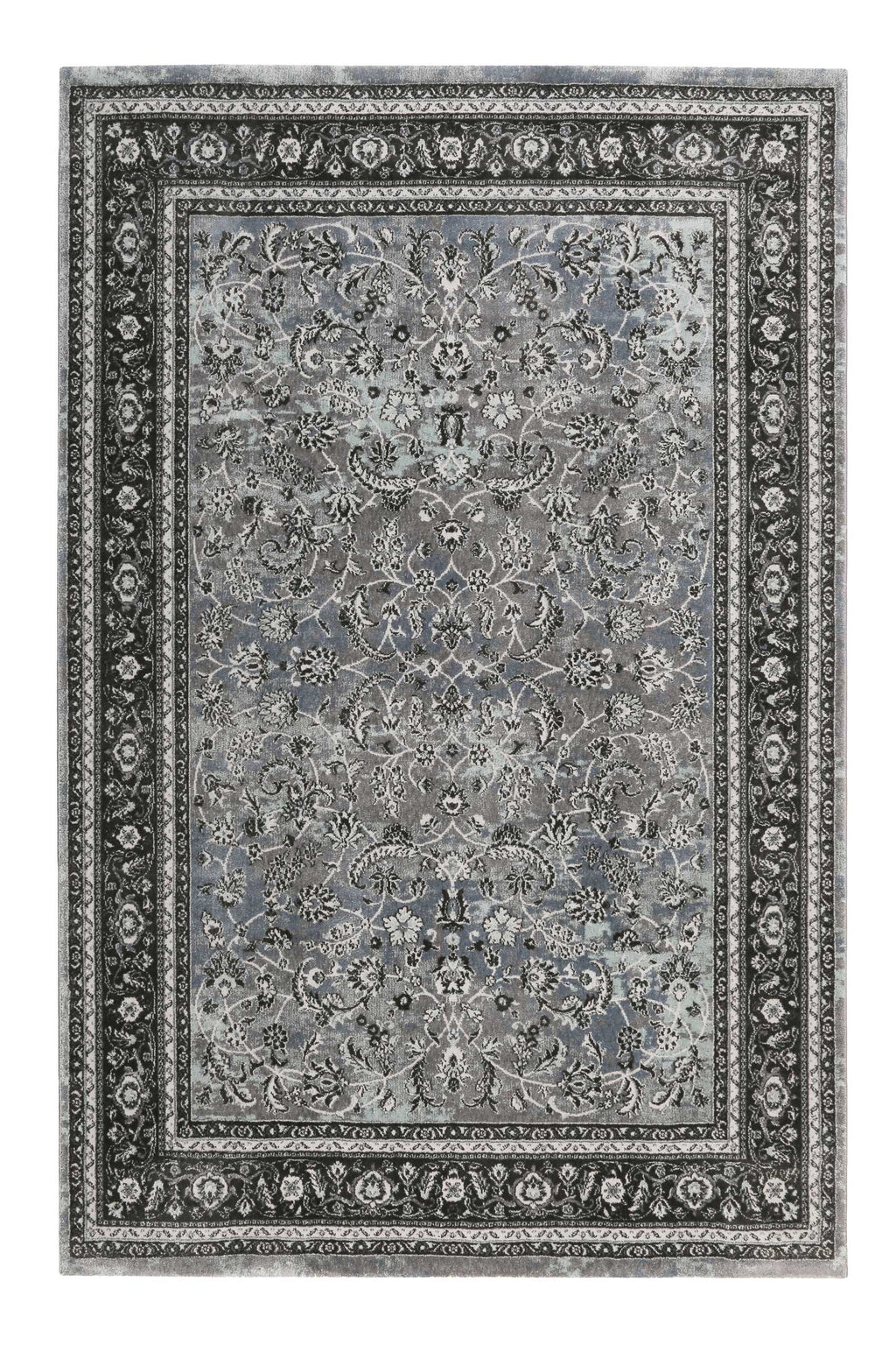 Teppich Grau Schwarz Blau Kurzflor "Oxford" WECONhome