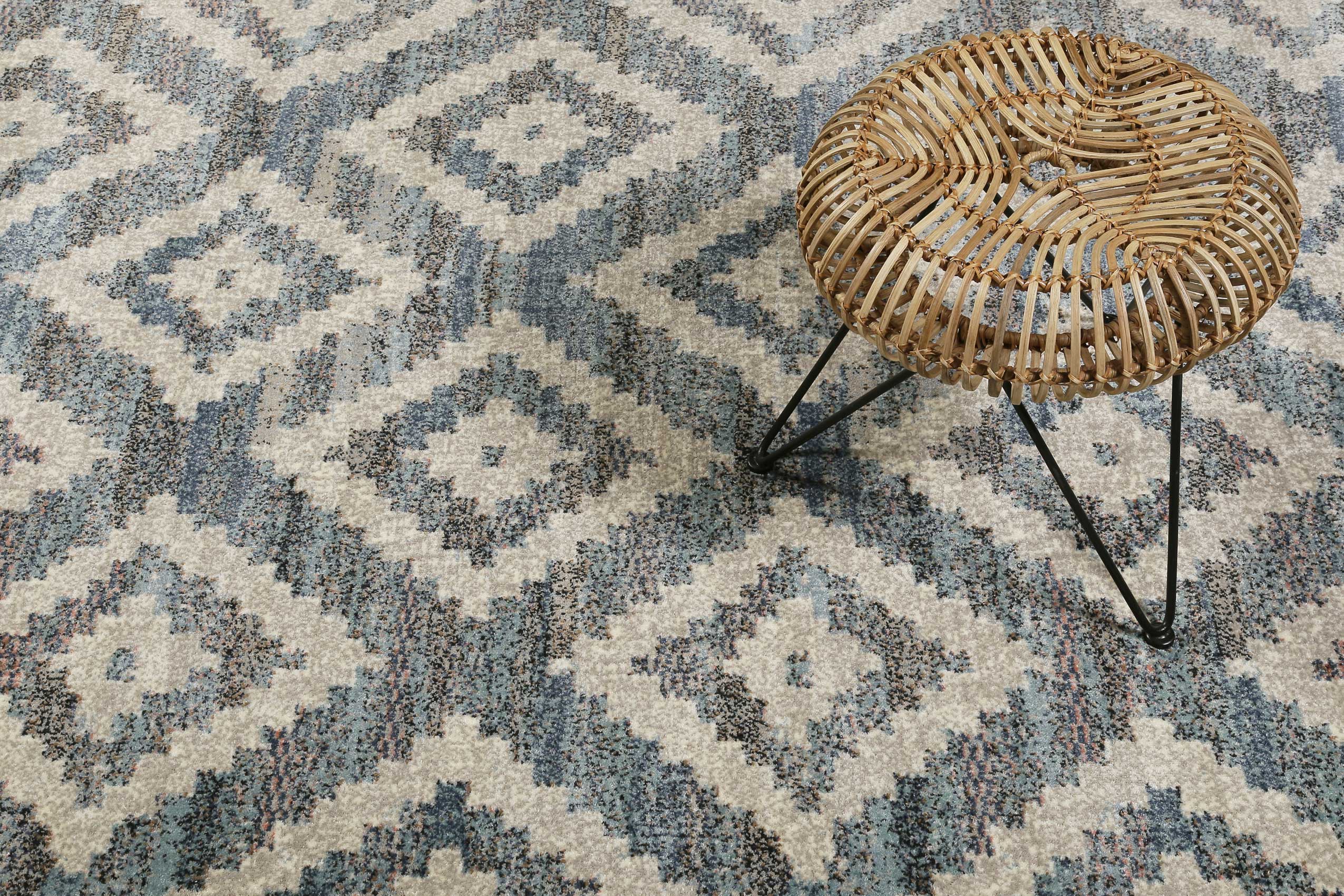 Teppich Grau Blau Beige Kurzflor "Passion 2.0" WECONhome
