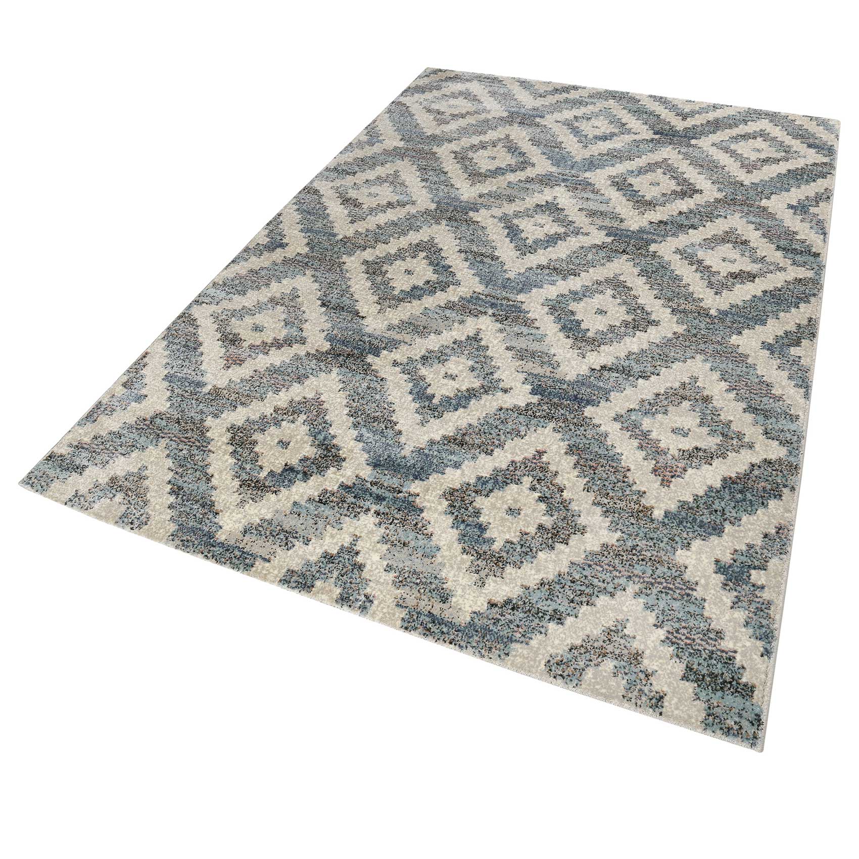 Teppich Grau Blau Beige Kurzflor "Passion 2.0" WECONhome