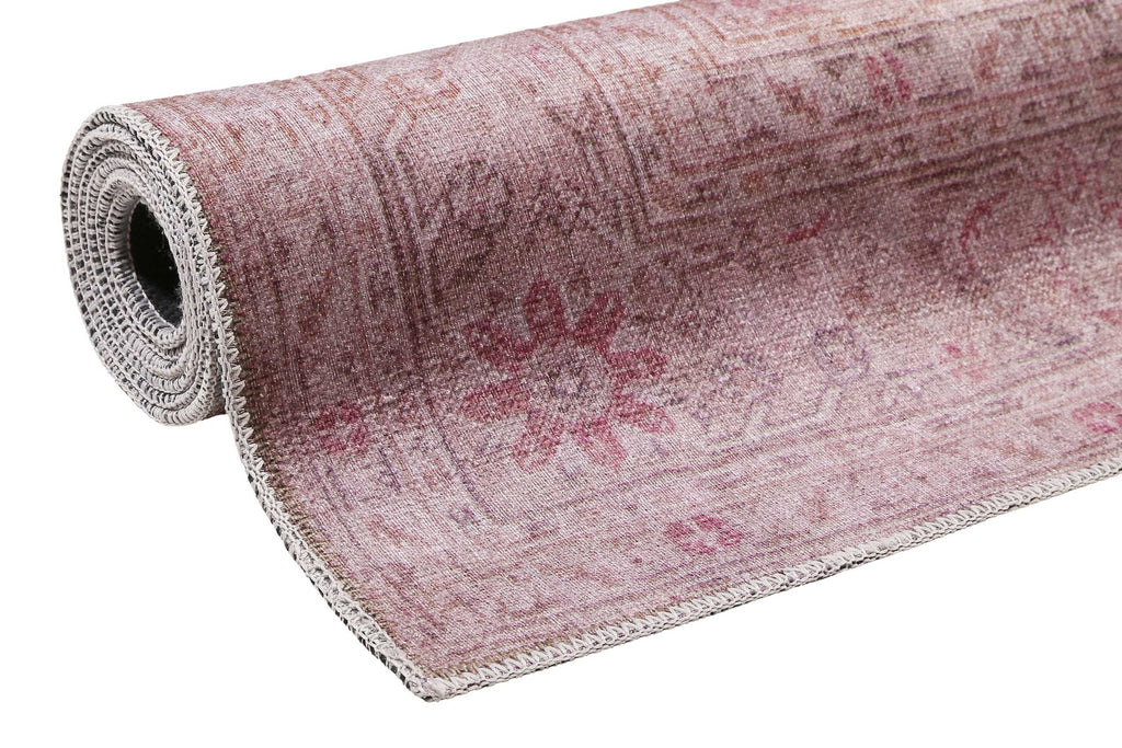 Vintage Teppich Grau Beige Rosa "Past Future" WECONhome