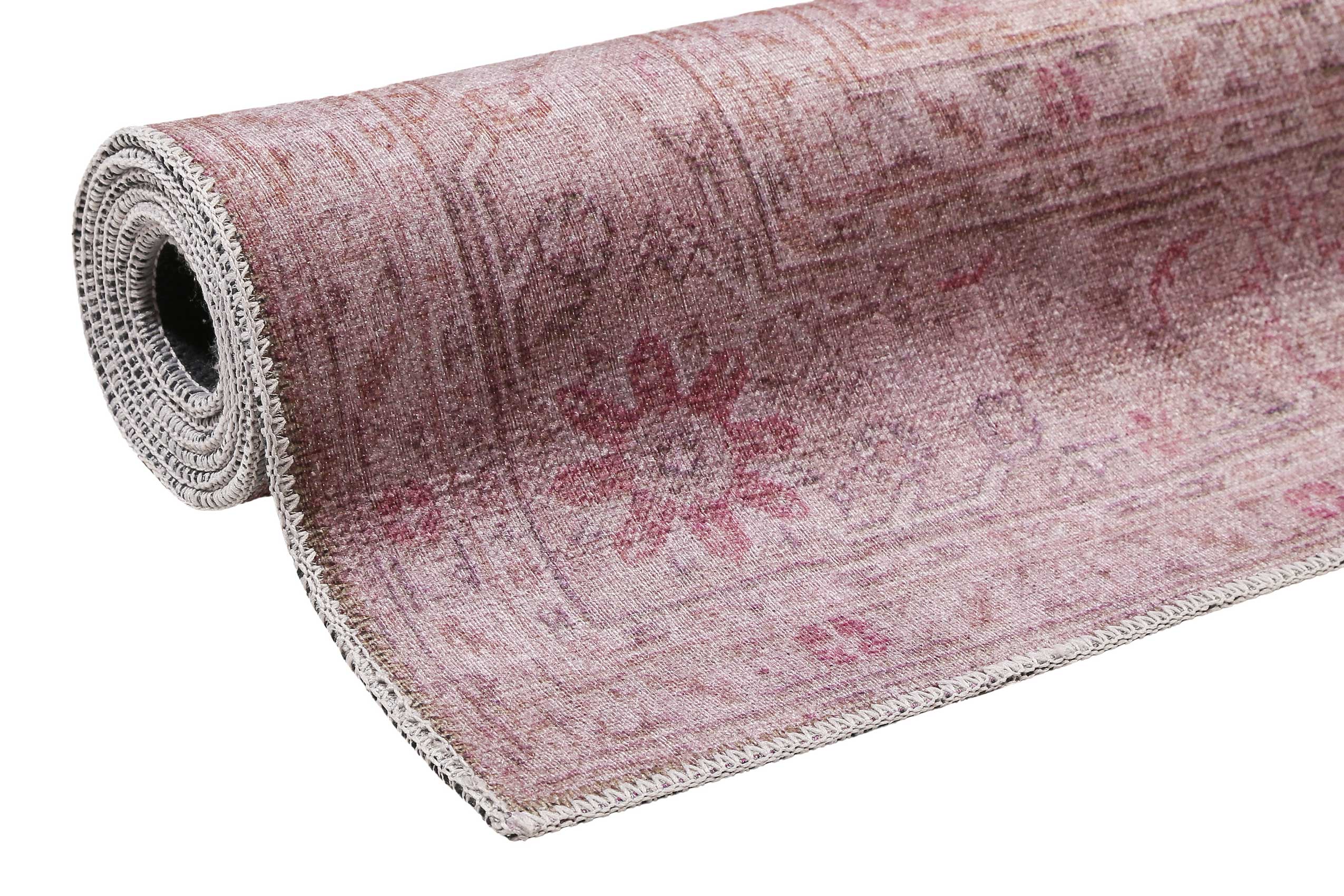 Vintage Teppich Grau Beige Rosa "Past Future" WECONhome